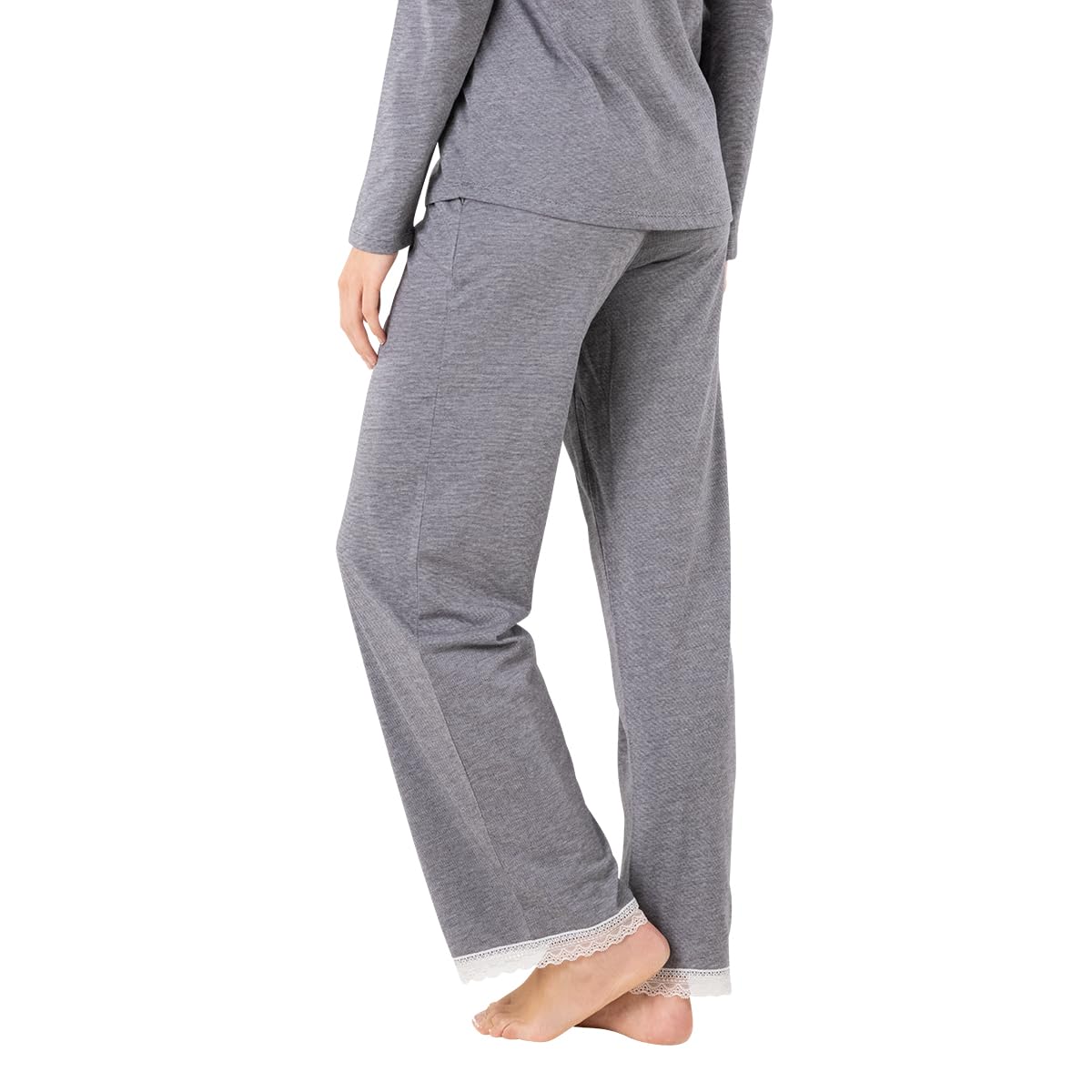 athena-graphic-dentelle-pyjama-long-femme-coton-taille-m image 7