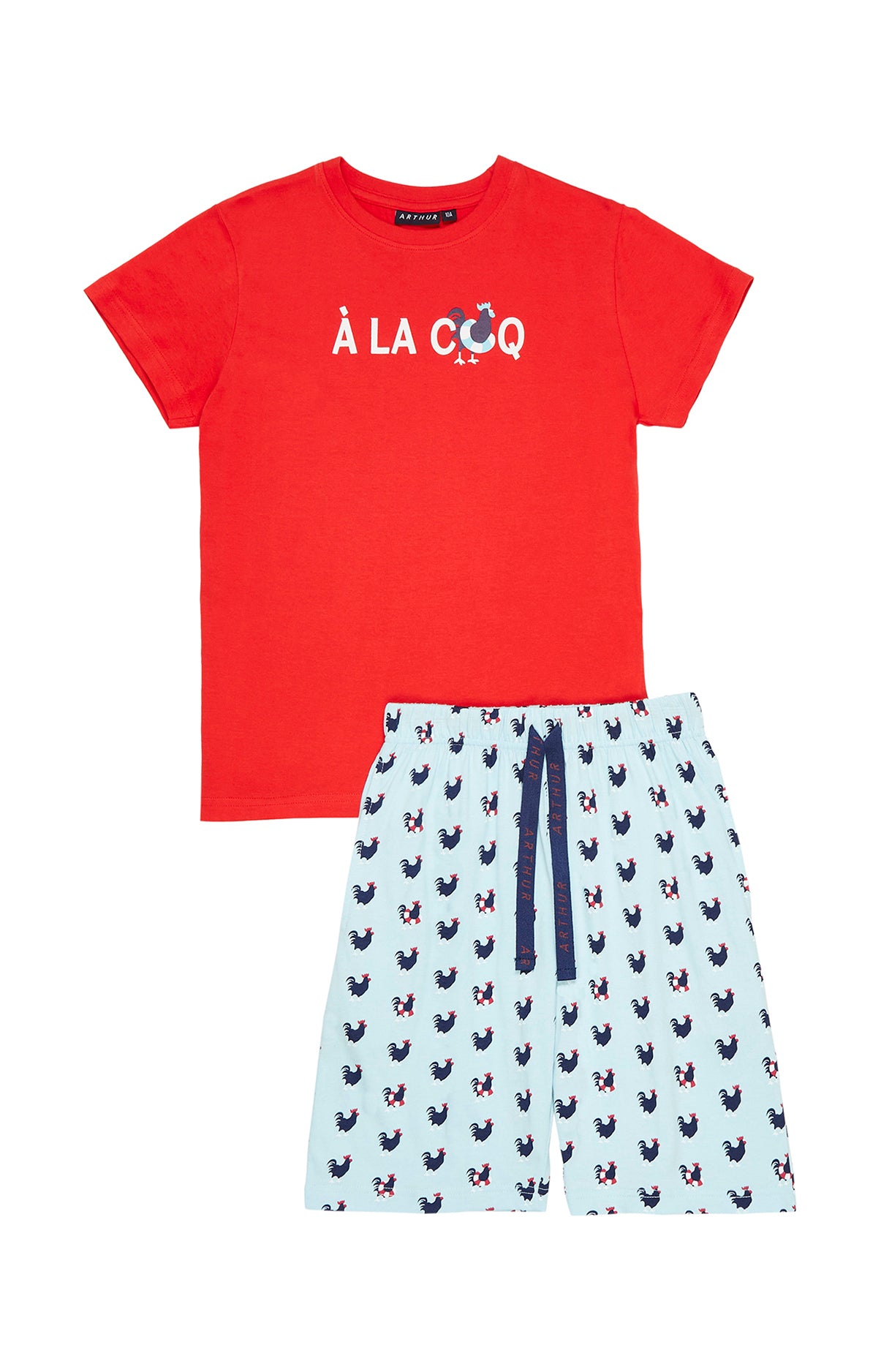 arthur-bob-pyjashort-coq-pyjama-court-bleu-ciel-coton-bio image 3