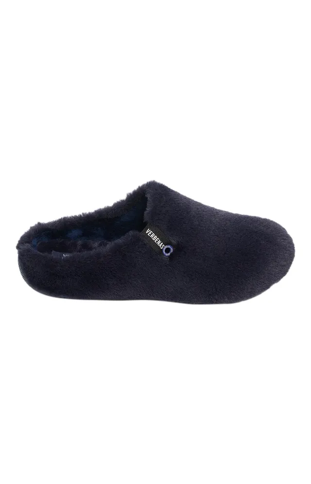 arthur-bob-cocon-marine-mules-femme-marine-fausse-fourrure image 1