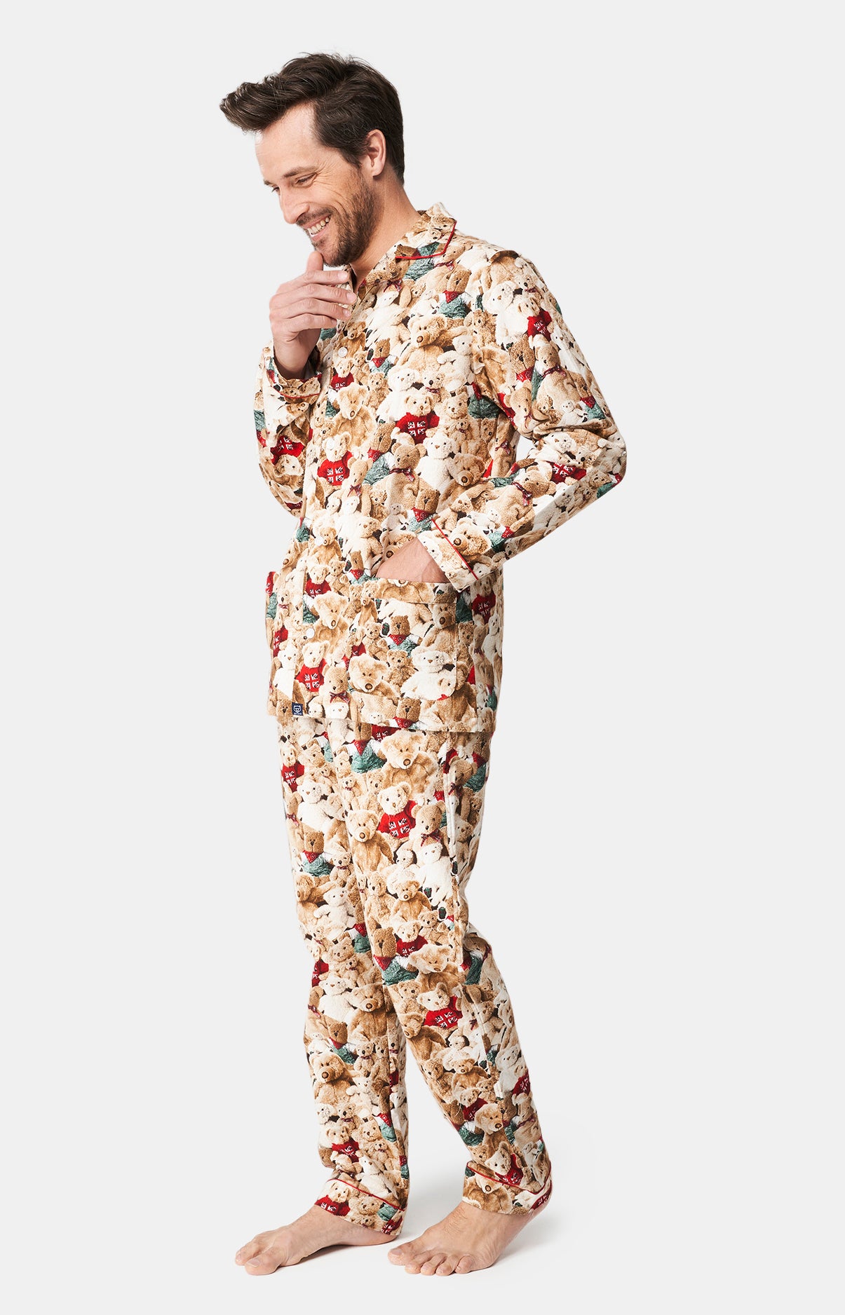 arthur-bob-teddy-pyjama-boutonn-homme-pilou-brun image 4