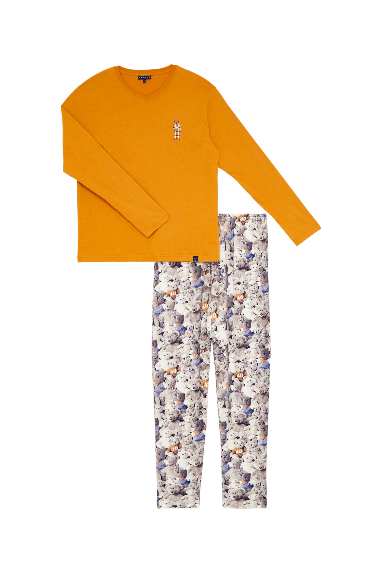 arthur-bob-teddy-40-ans-pyjama-homme-noisette-coton-bio image 3