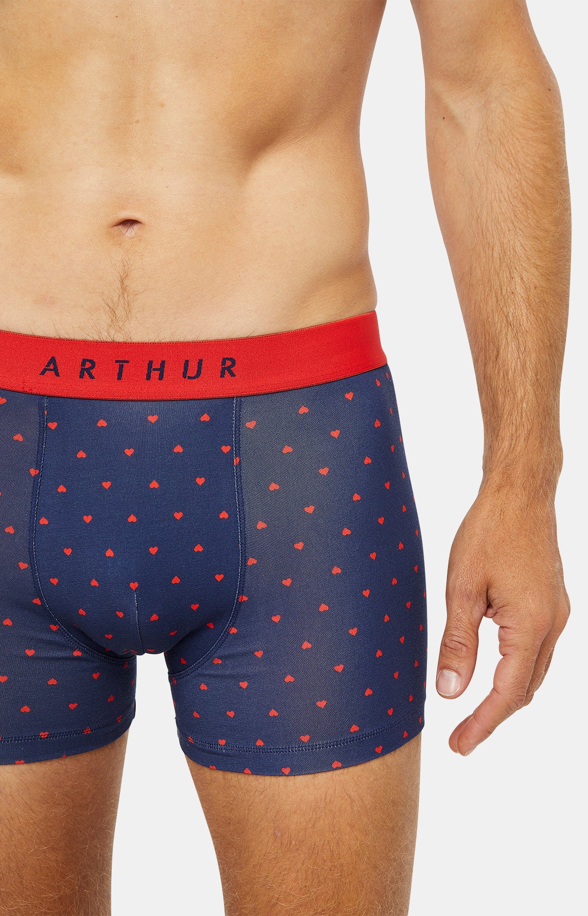 arthur-bob-boxer-homme-marine-joli-coeur-coton-bio image 2