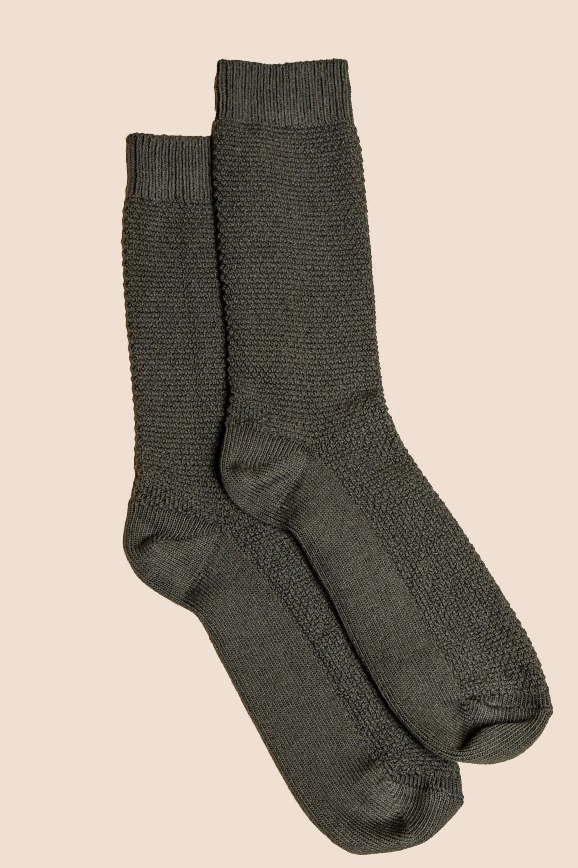 p-trone-chaussettes-gaufr-es-chaussettes-coton-bio-noir-39-42 image 2