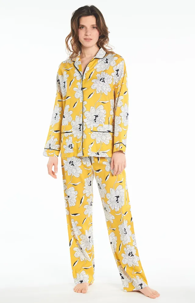 arthur-bob-simone-pyjama-long-femme-jaune-coton-2 image 1