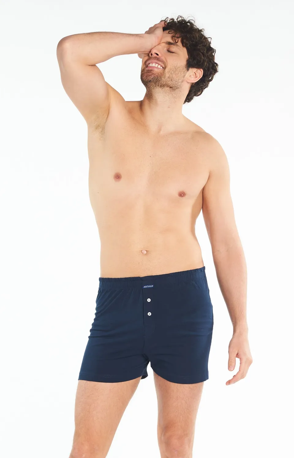 arthur-le-club-cale-on-de-nuit-marine-coton-bio-homme image 1