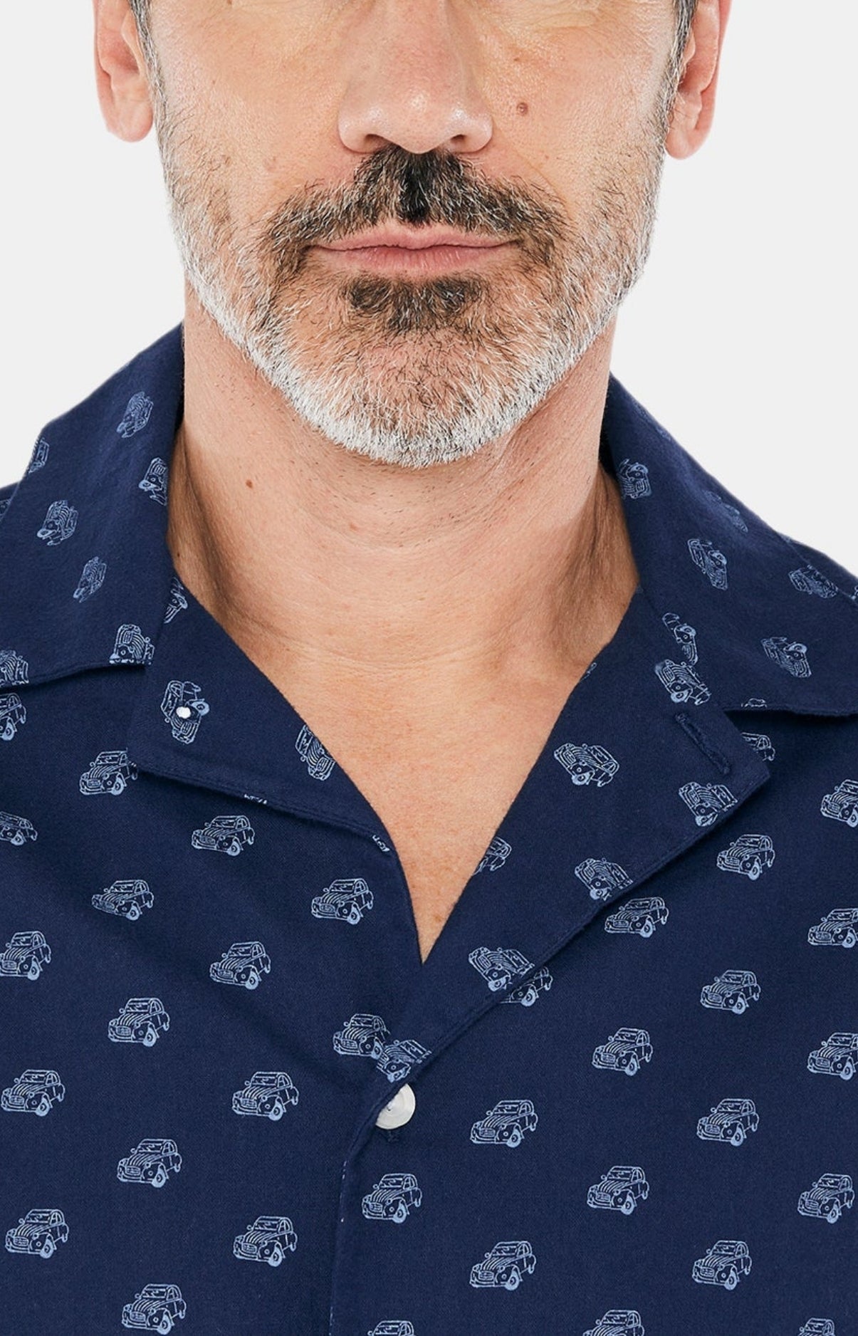 arthur-2cv-pyjama-homme-marine-coton-pilou-chemise-boutonn-e image 2