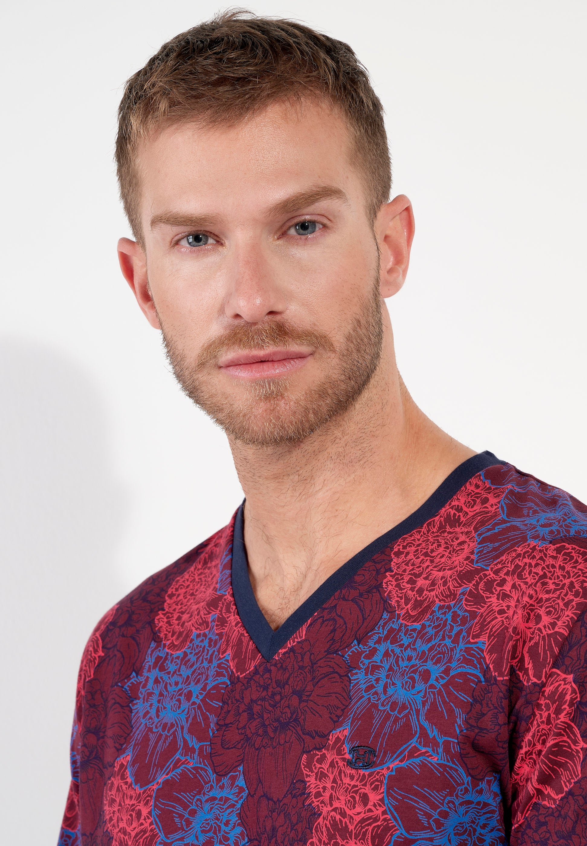 hom-bouquet-pyjama-long-homme-coton-bordeaux image 4