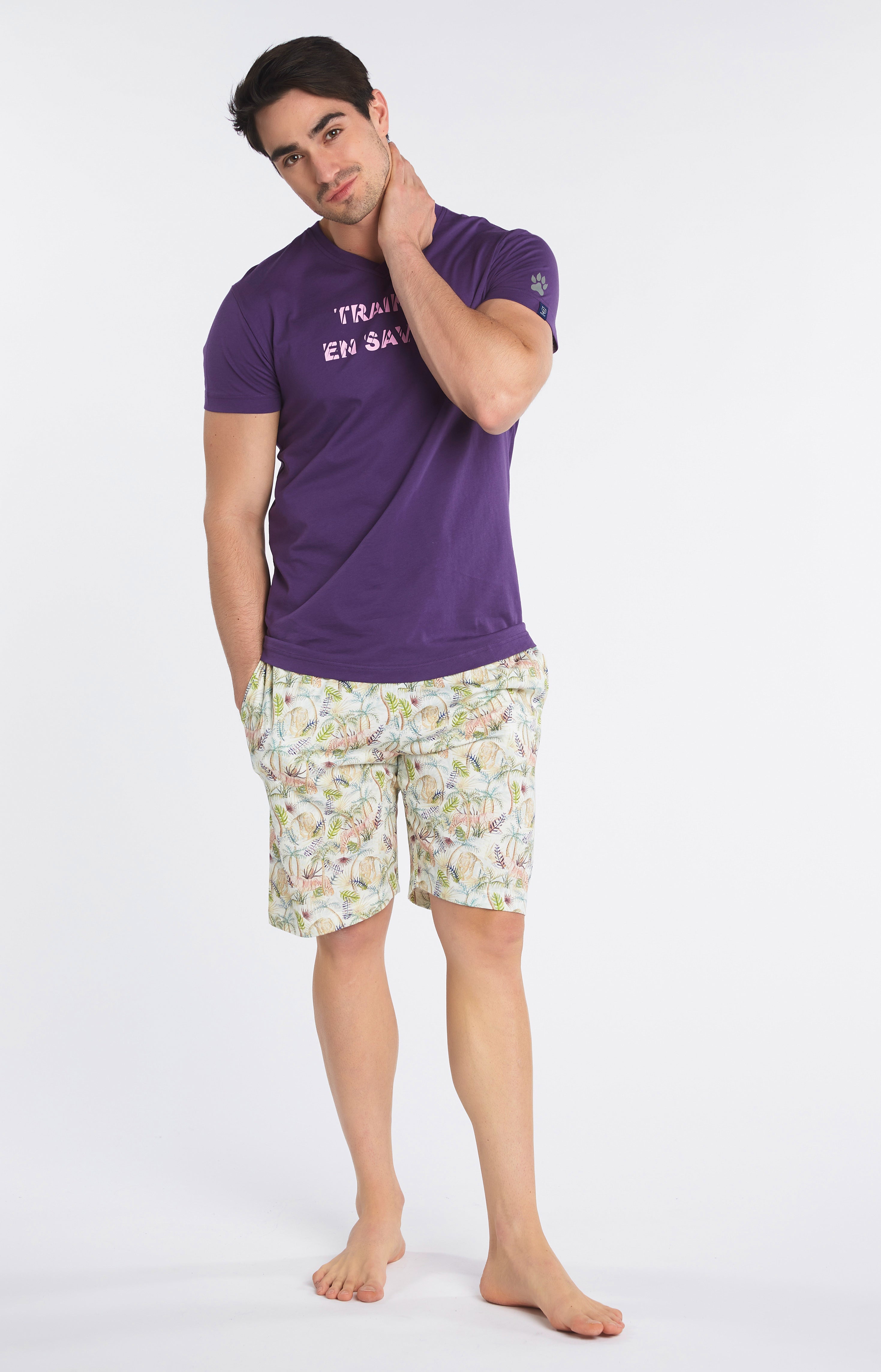 arthur-bob-pyjashort-savane-coton-multicolore image 1