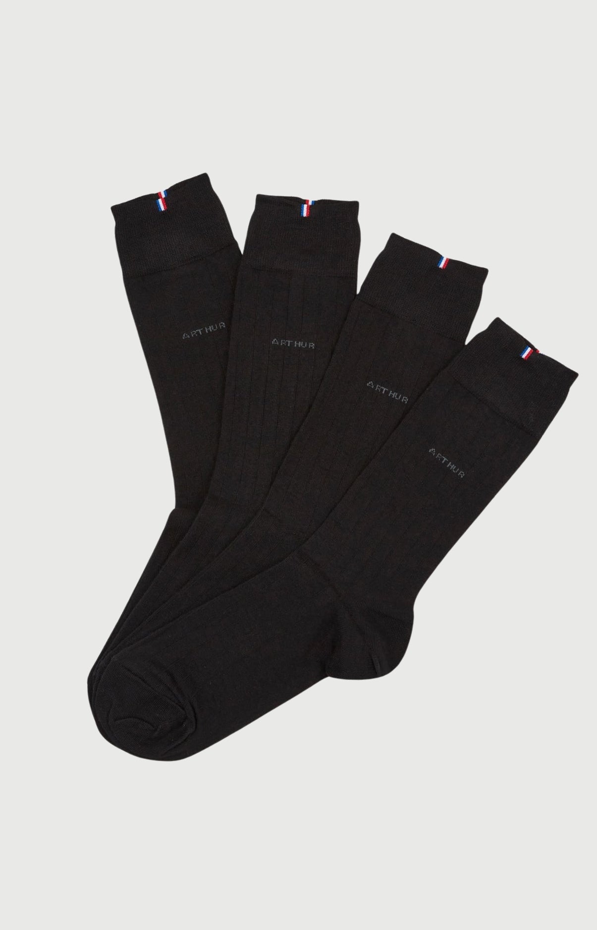 arthur-bob-bambou-pack-2-chaussettes-homme-noires-39-45 image 1