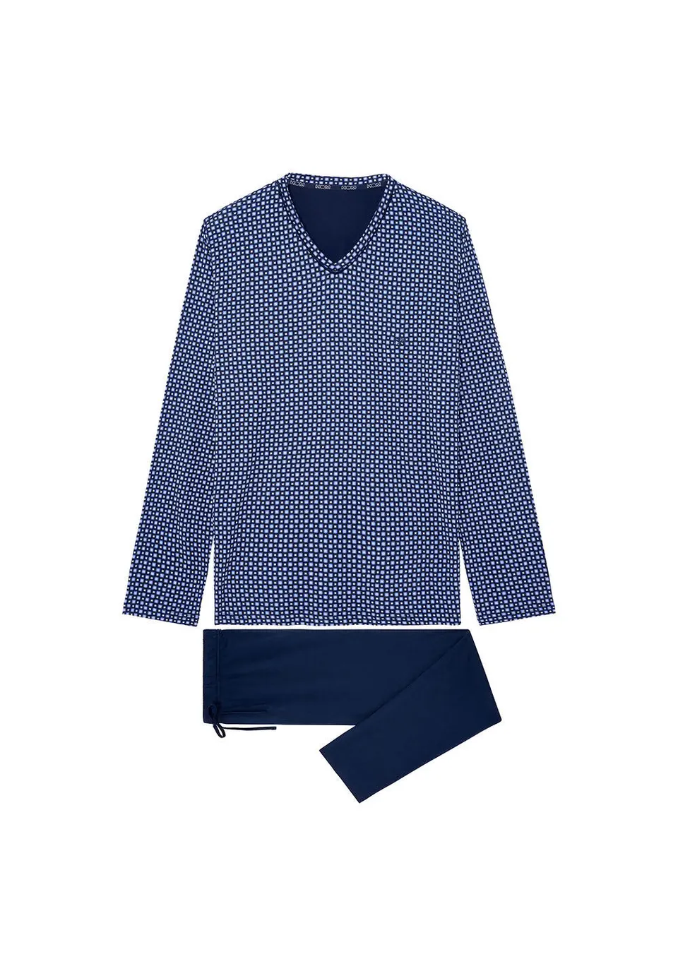 hom-hampton-pyjama-long-homme-navy-print-modal image 1