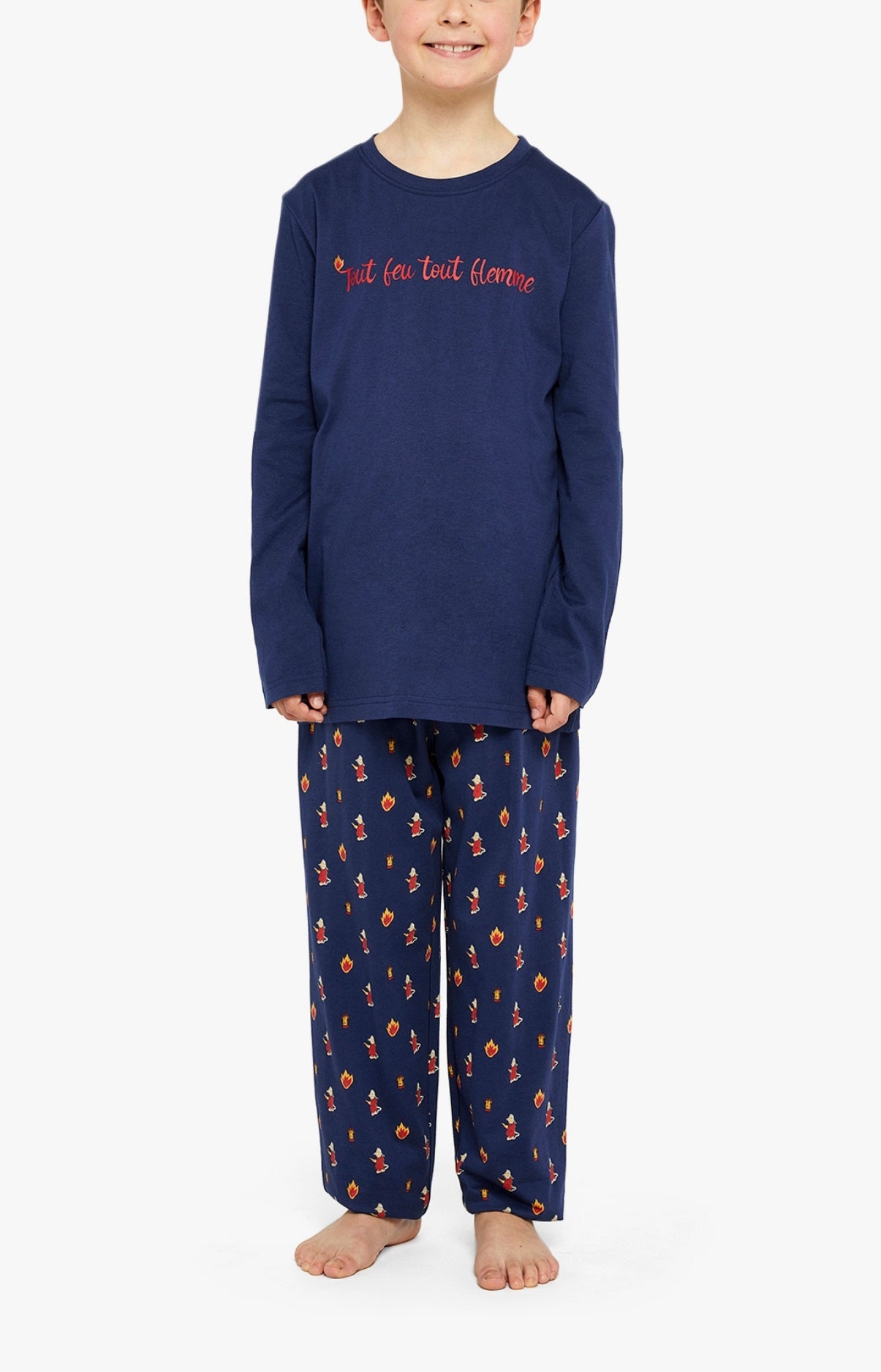 arthur-bob-on-fire-pyjama-enfant-marine-coton-bio image 1