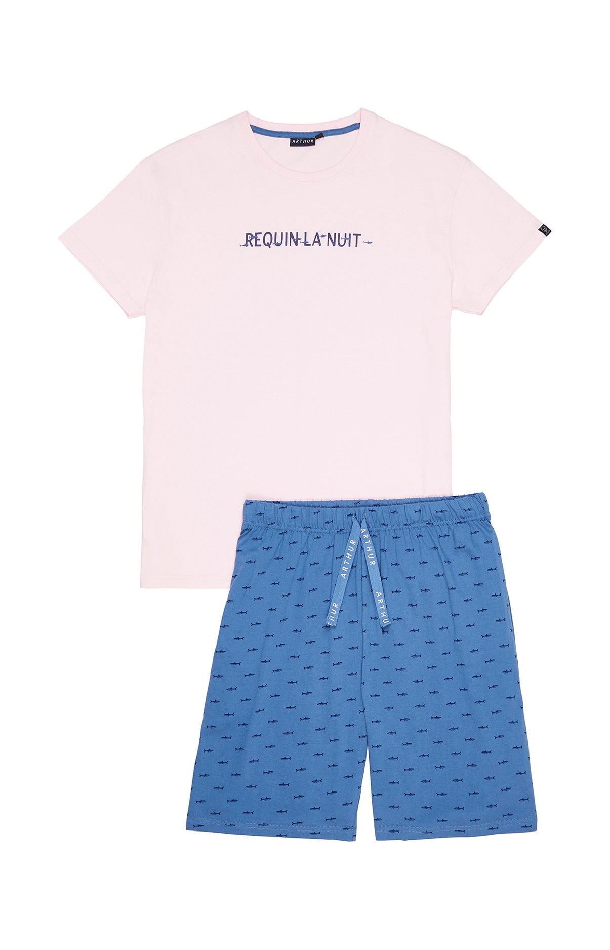 arthur-bob-pyjashort-requin-pyjama-homme-denim-coton-bio image 3