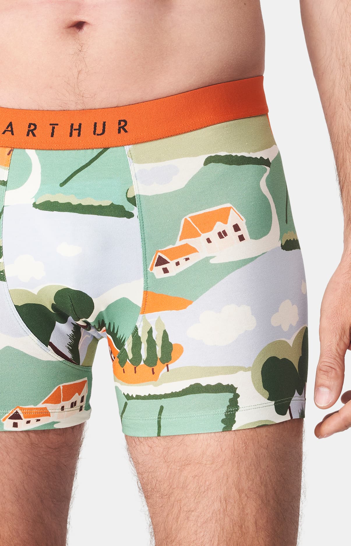 arthur-bob-campagne-boxer-homme-vert-coton-bio image 1