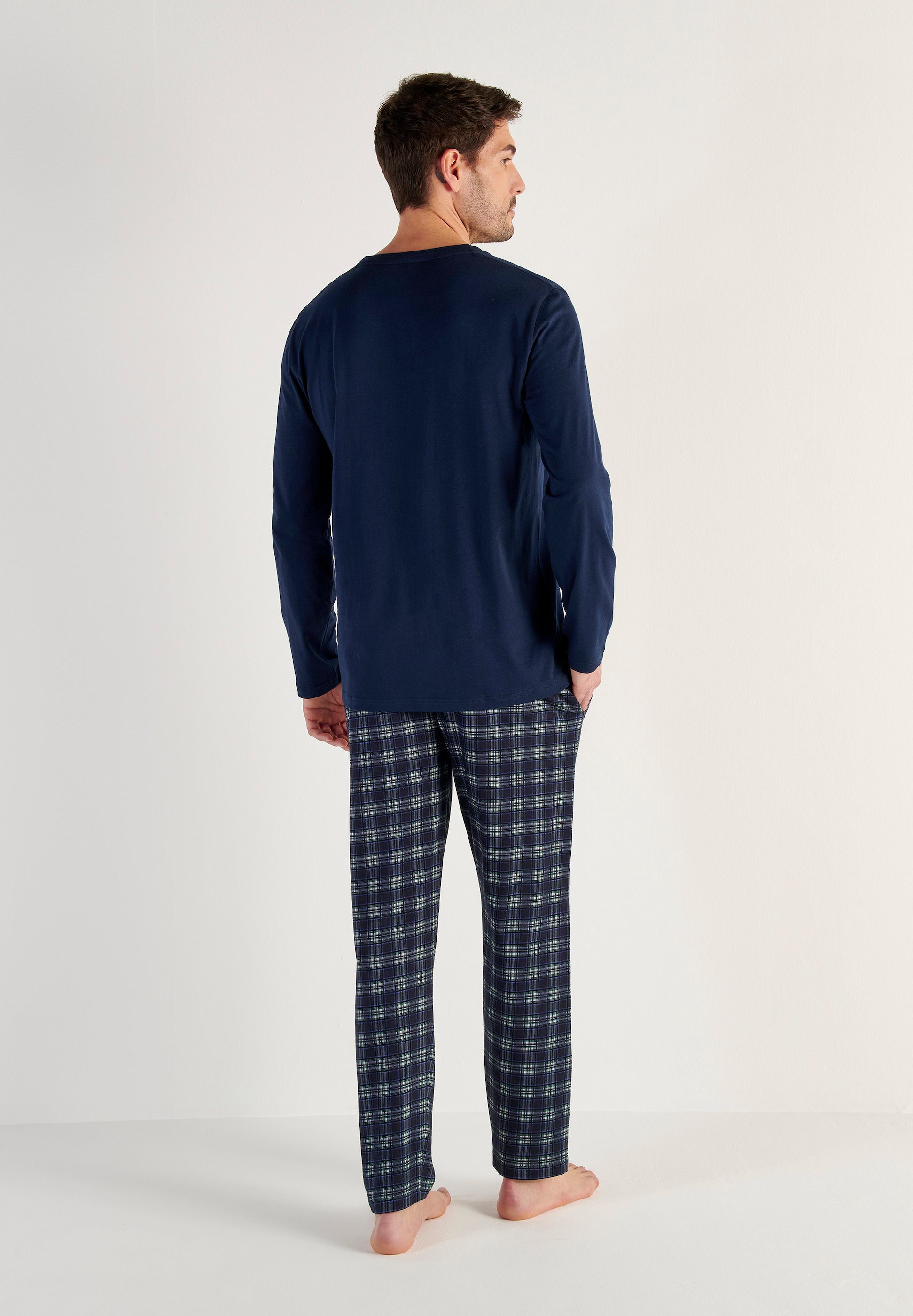 hom-sid-pyjama-long-bleu-carreaux-coton-interlock image 6