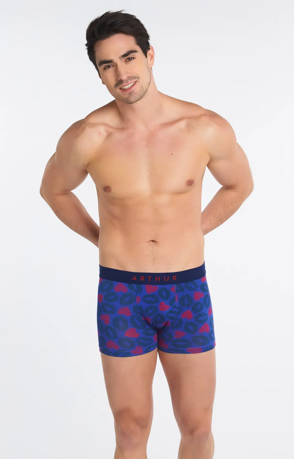arthur-bob-bisous-boxer-homme-marine-coton-bio image 1