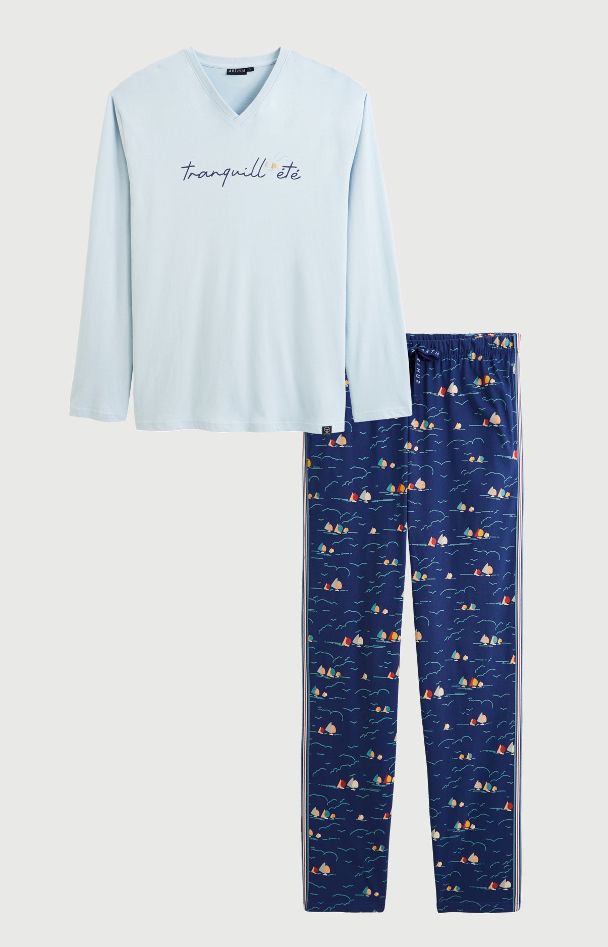 arthur-bob-tranquill-t-pyjama-marine-coton-bio-l-ger image 3
