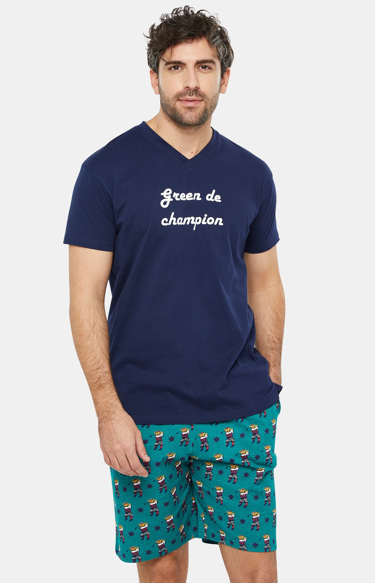 arthur-bob-ted-wood-pyjashort-sapin-jersey-coton image 2