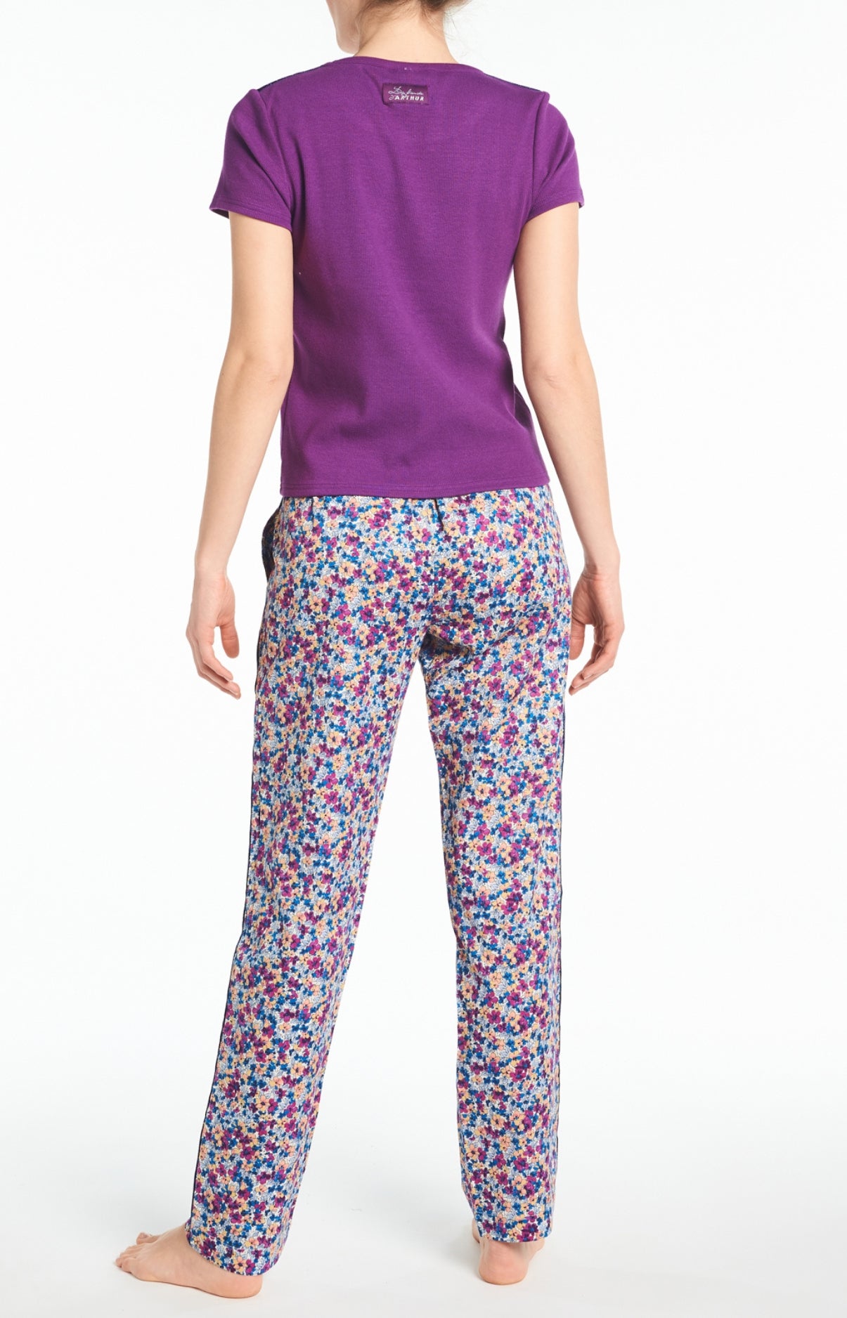 arthur-bob-tee-shirt-uni-violet-coton-c-tel-femme-s image 6
