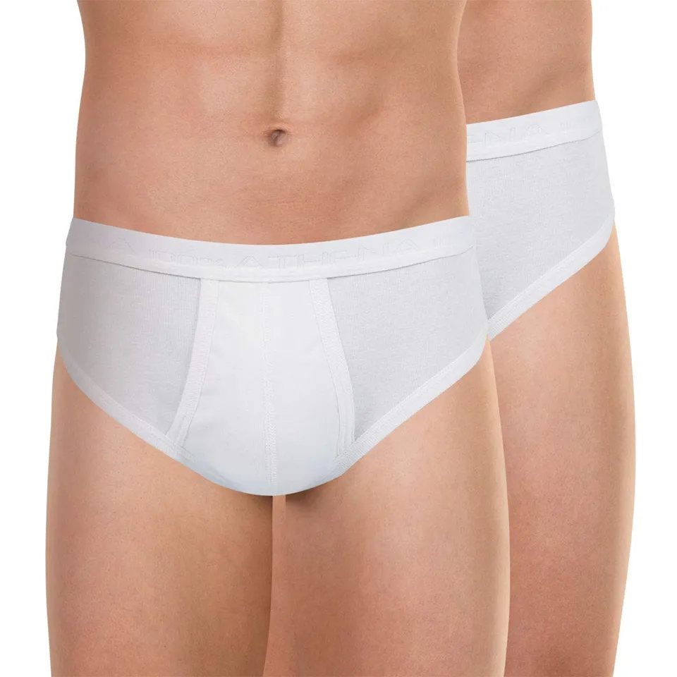 athena-basic-coton-lot-2-slips-homme-blanc-taille-m image 1