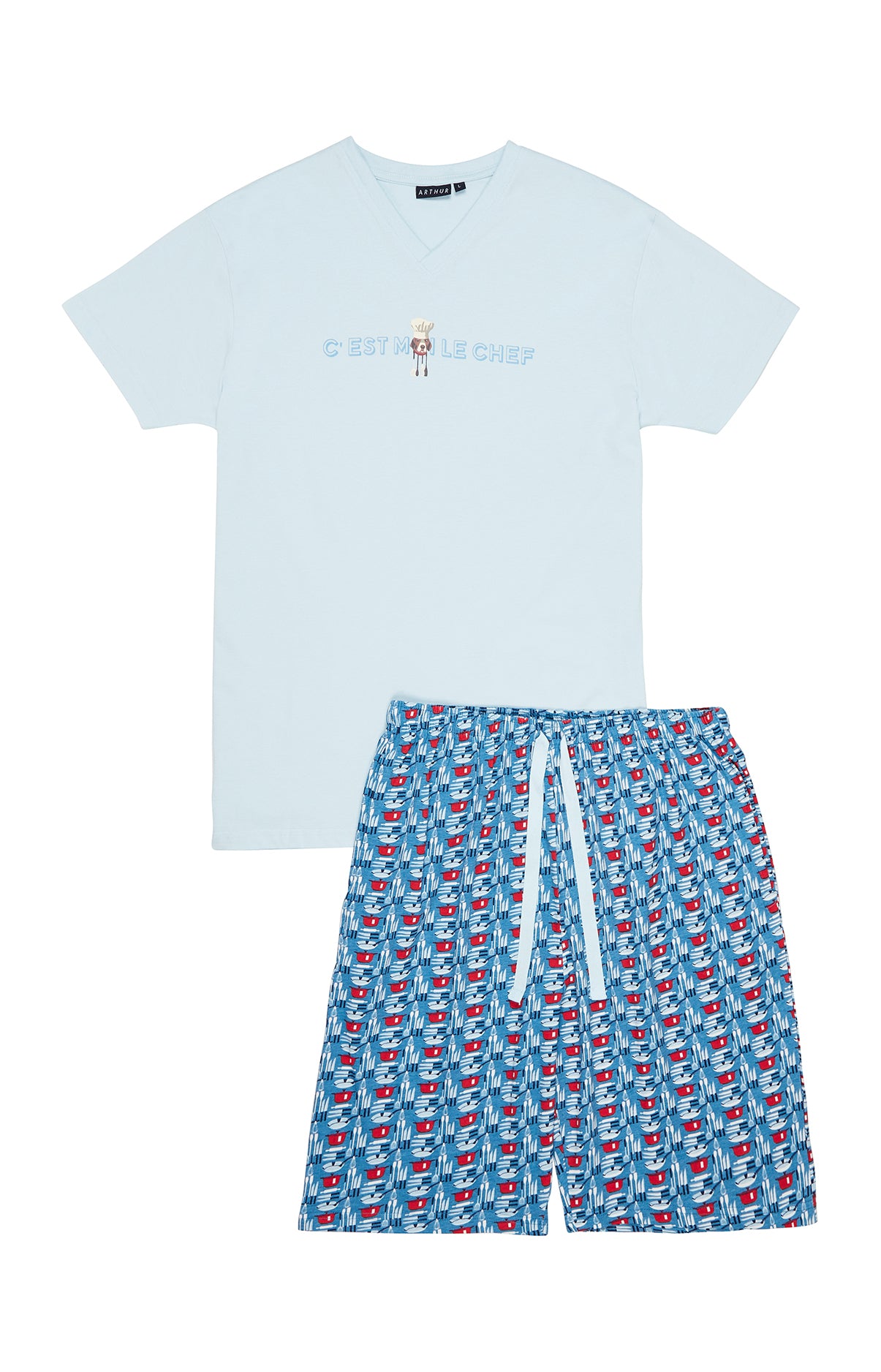 arthur-bob-ustensibles-pyjashort-homme-jean-coton image 3