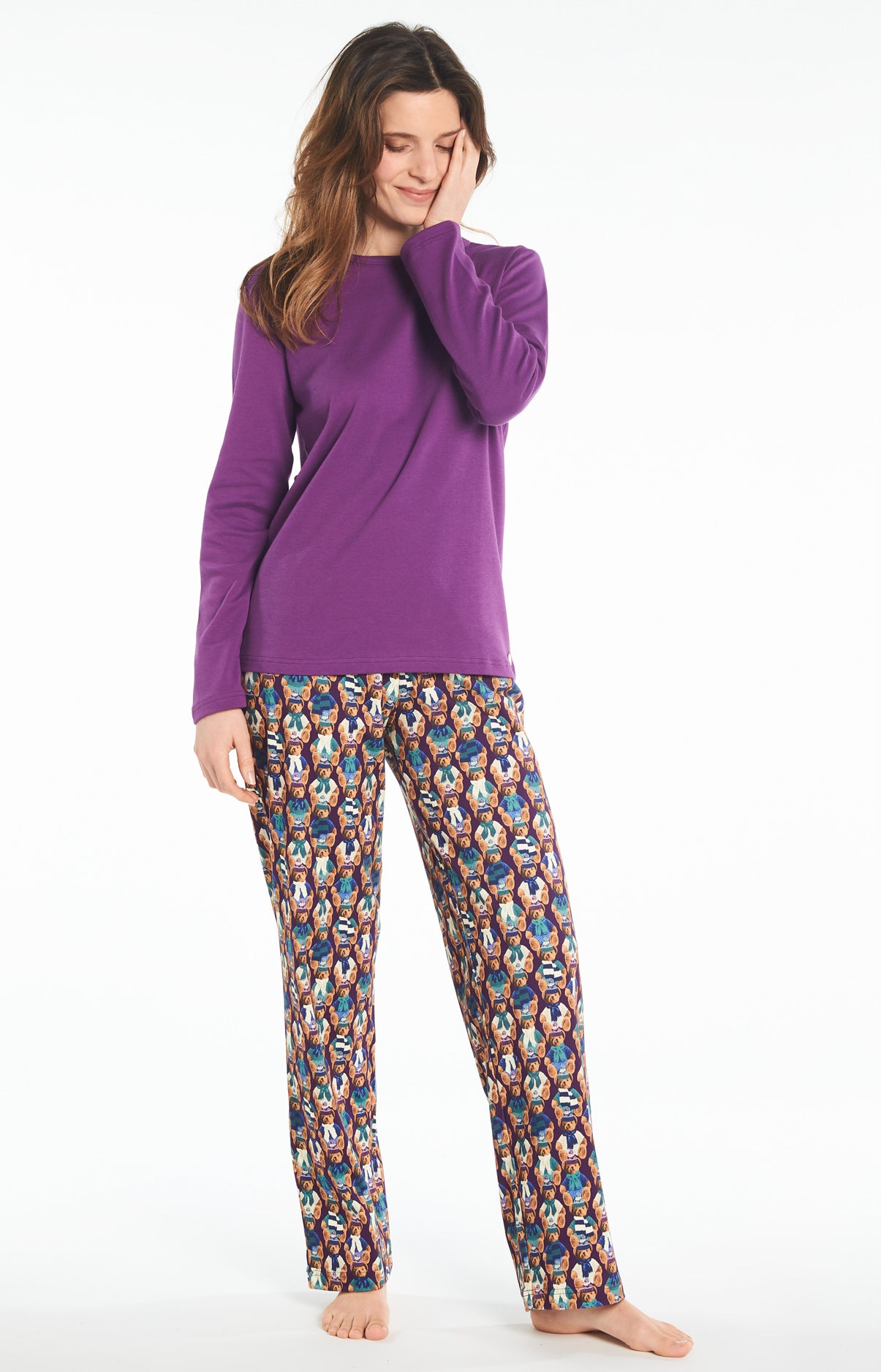 arthur-bob-teddy-violet-pyjama-femme-coton-bio image 4