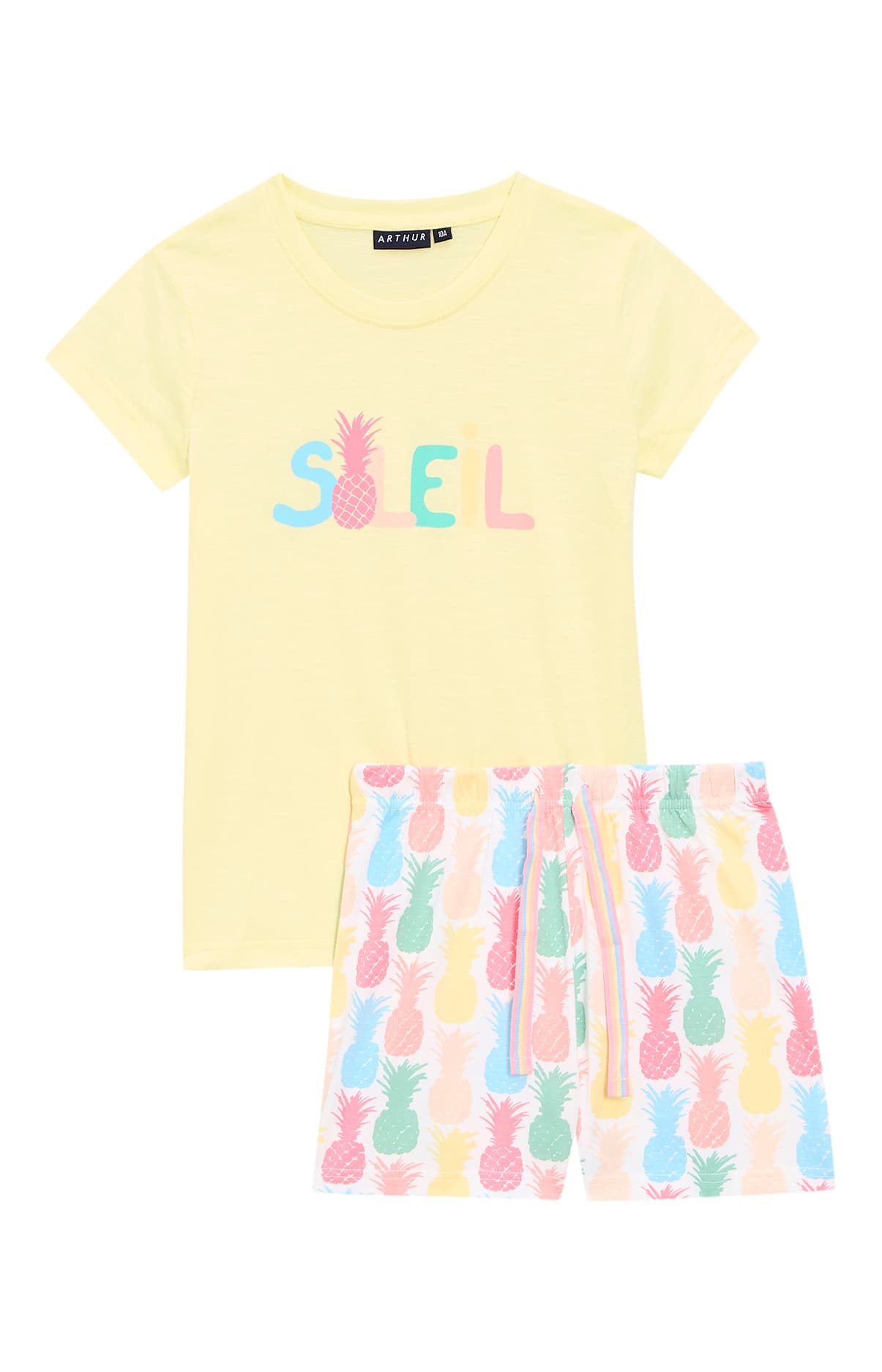 arthur-bob-pyjashort-enfant-coton-bio-ananas-vanille image 3