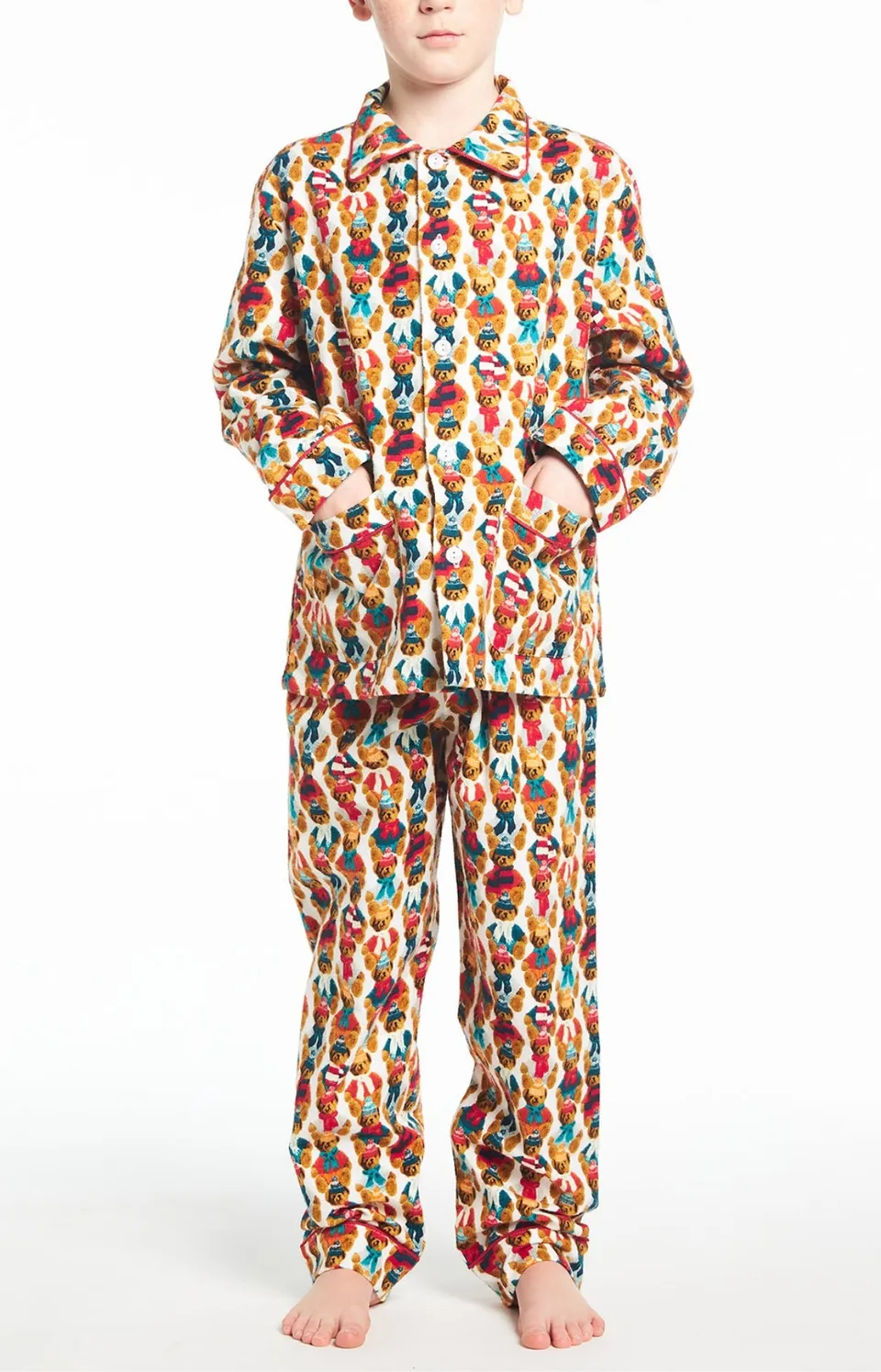 arthur-bob-teddy-pyjama-long-enfant-coton-marron image 1