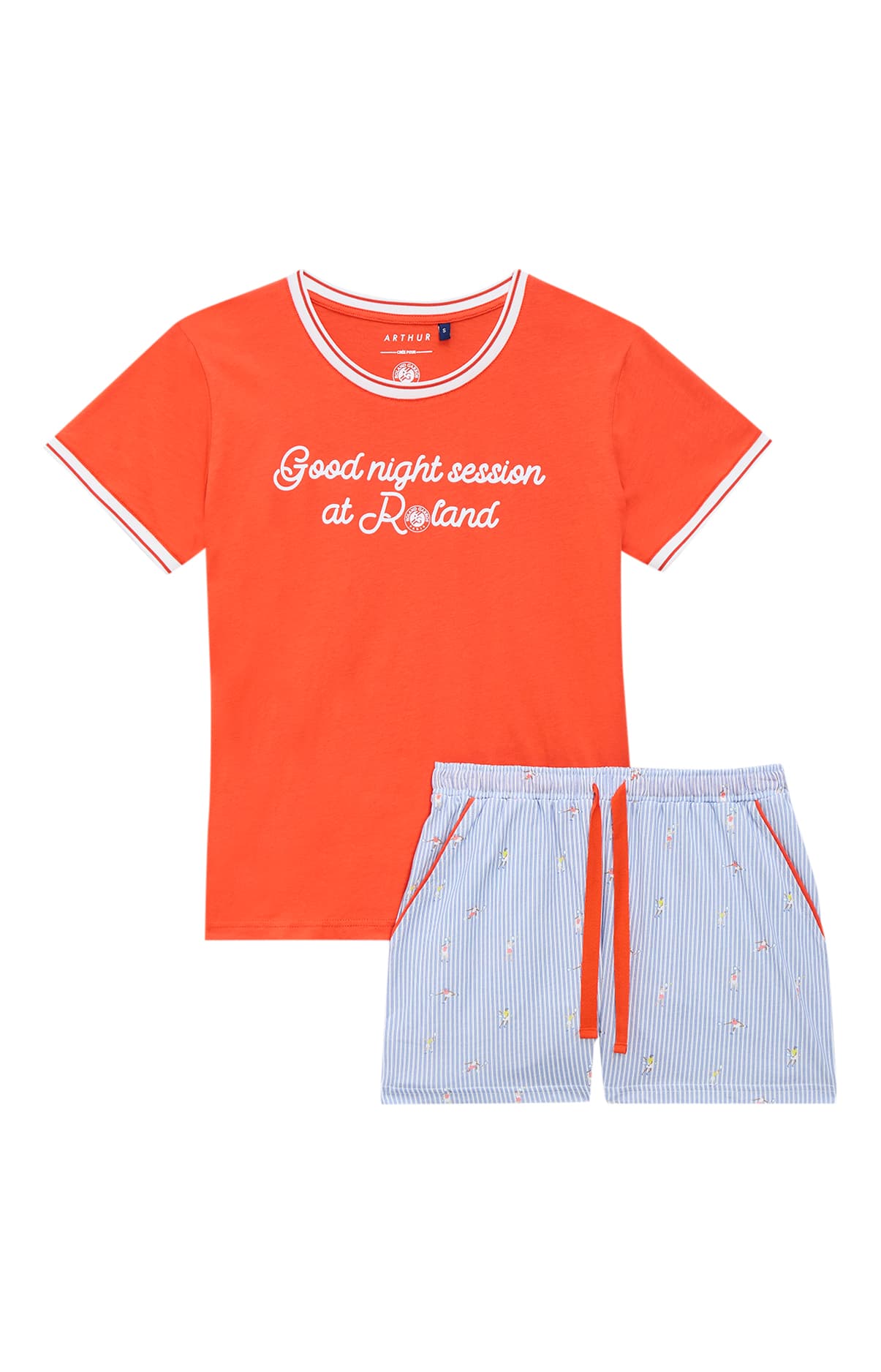 arthur-bob-good-night-session-pyjashort-coton-bio-orange image 3