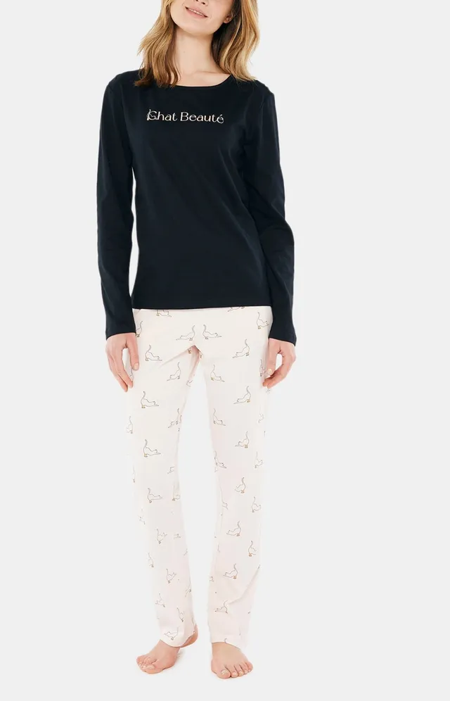 arthur-bob-chat-beaut-pyjama-femme-poudre-coton image 1