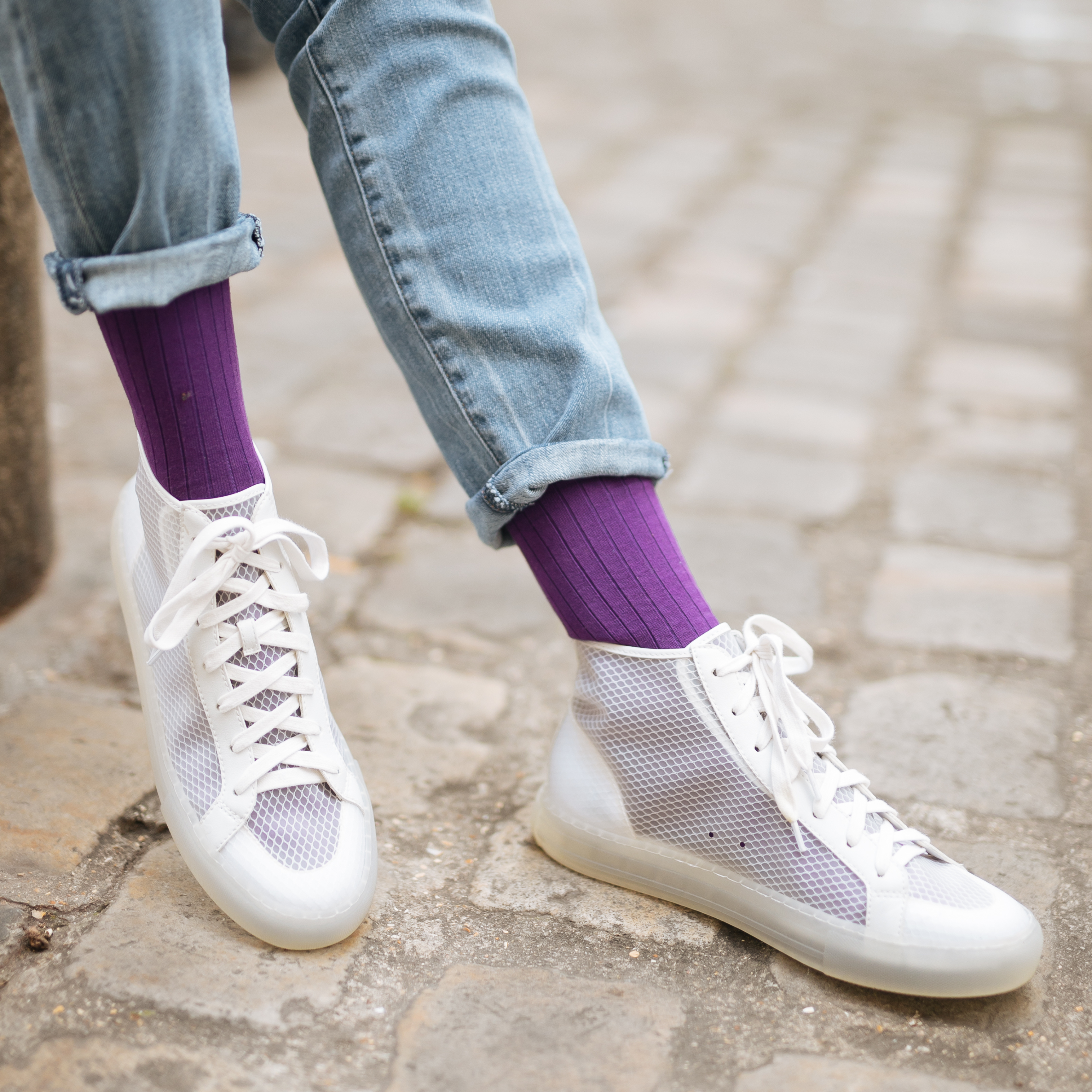 archiduchesse-de-luxe-violet-lectrique-chaussettes-fil-d-cosse image 5