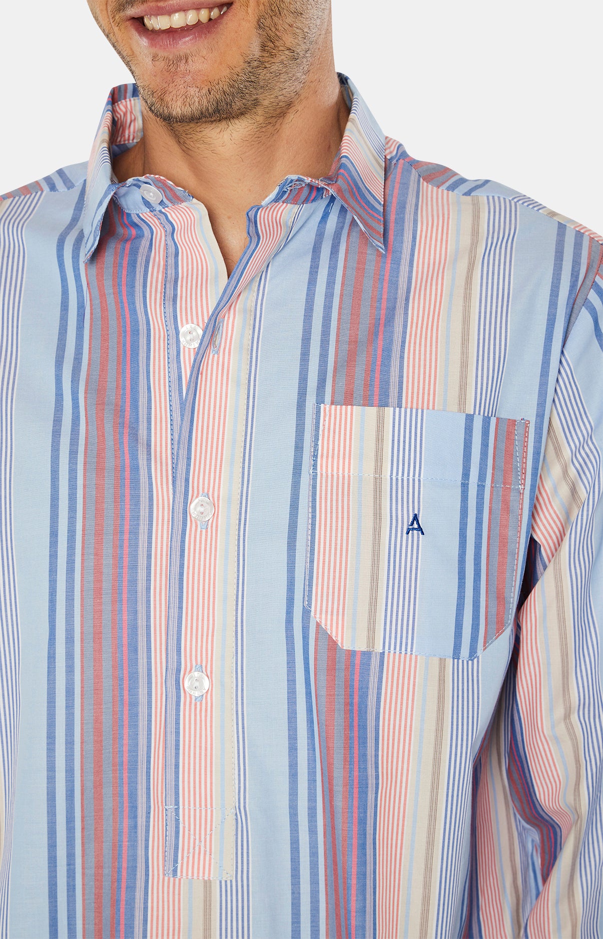 arthur-bob-tampa-chemise-de-nuit-homme-bleu-l-rayures image 5