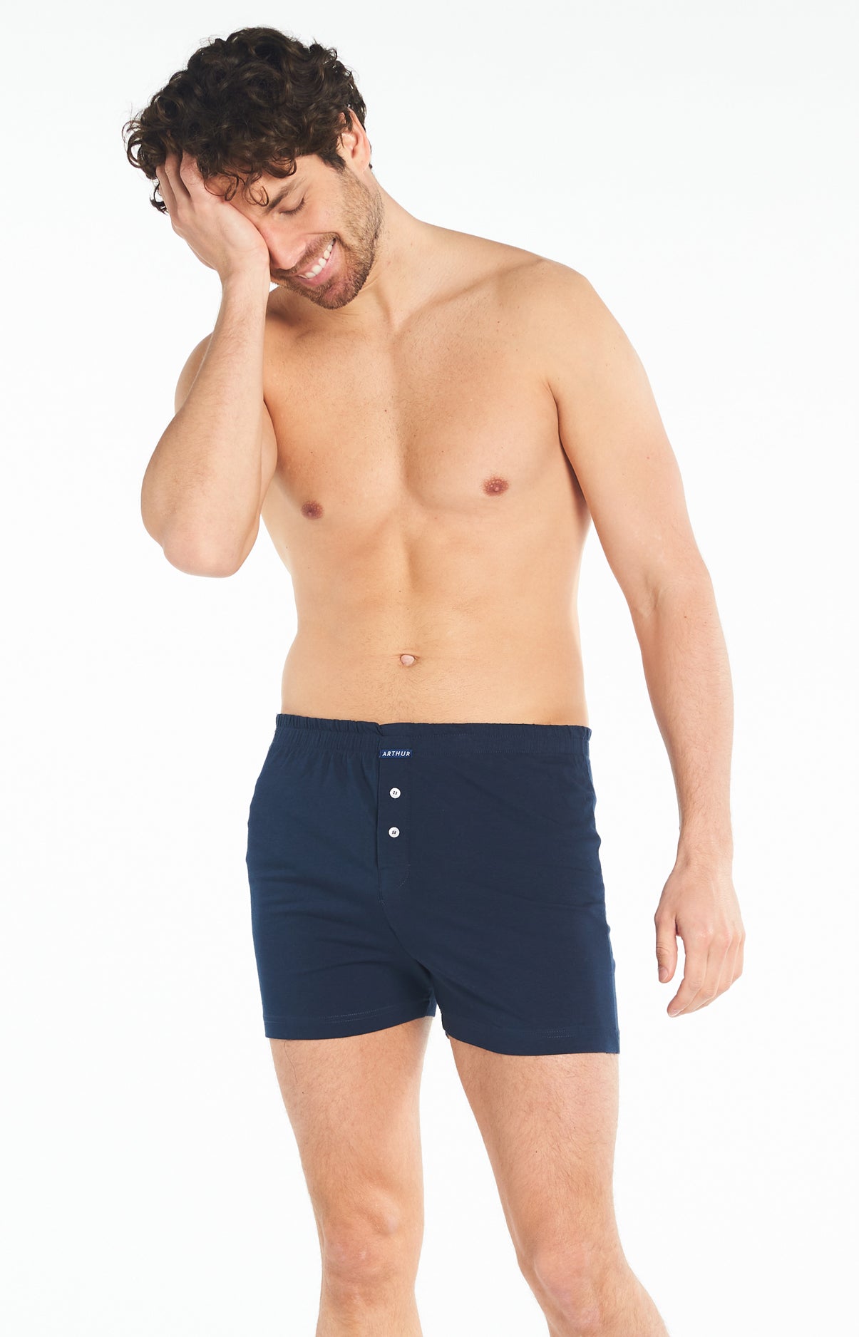 arthur-le-club-cale-on-de-nuit-marine-coton-bio-homme image 2