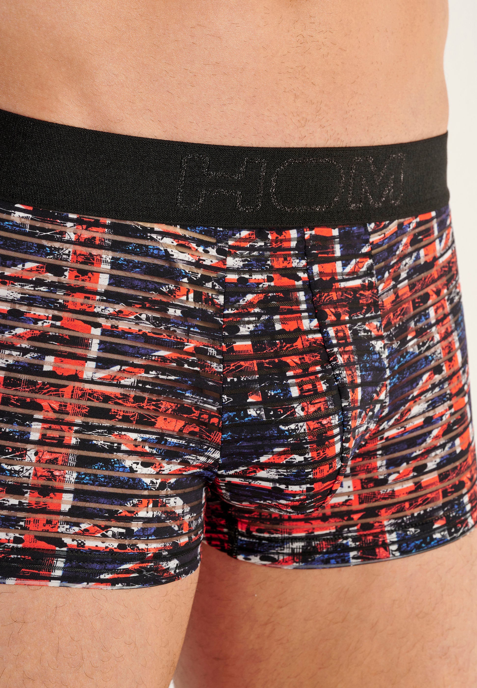 hom-malcom-boxer-trunk-homme-noir-rouge-ray image 5