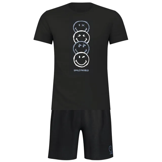 athena-graphic-pyjama-court-homme-smileyworld-taille-l-coton image 1