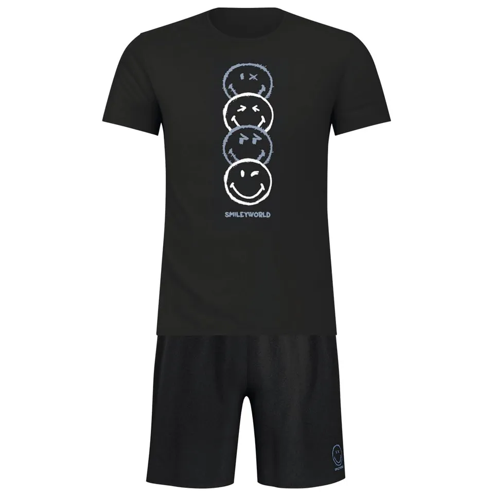 athena-graphic-pyjama-court-homme-smileyworld-taille-l-coton image 1