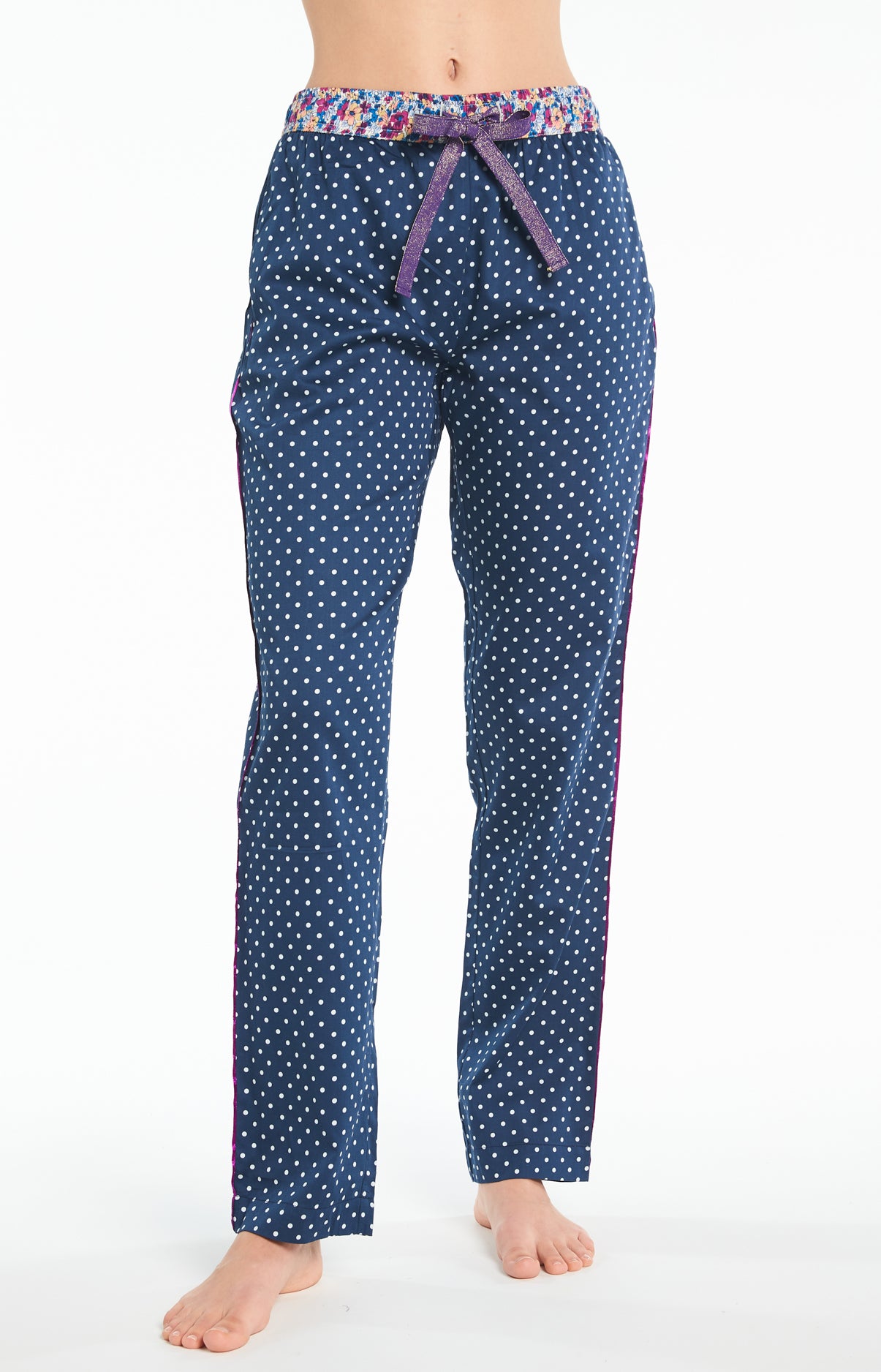 arthur-bob-pois-pantalon-pyjama-coton-bio-marine-femme image 7