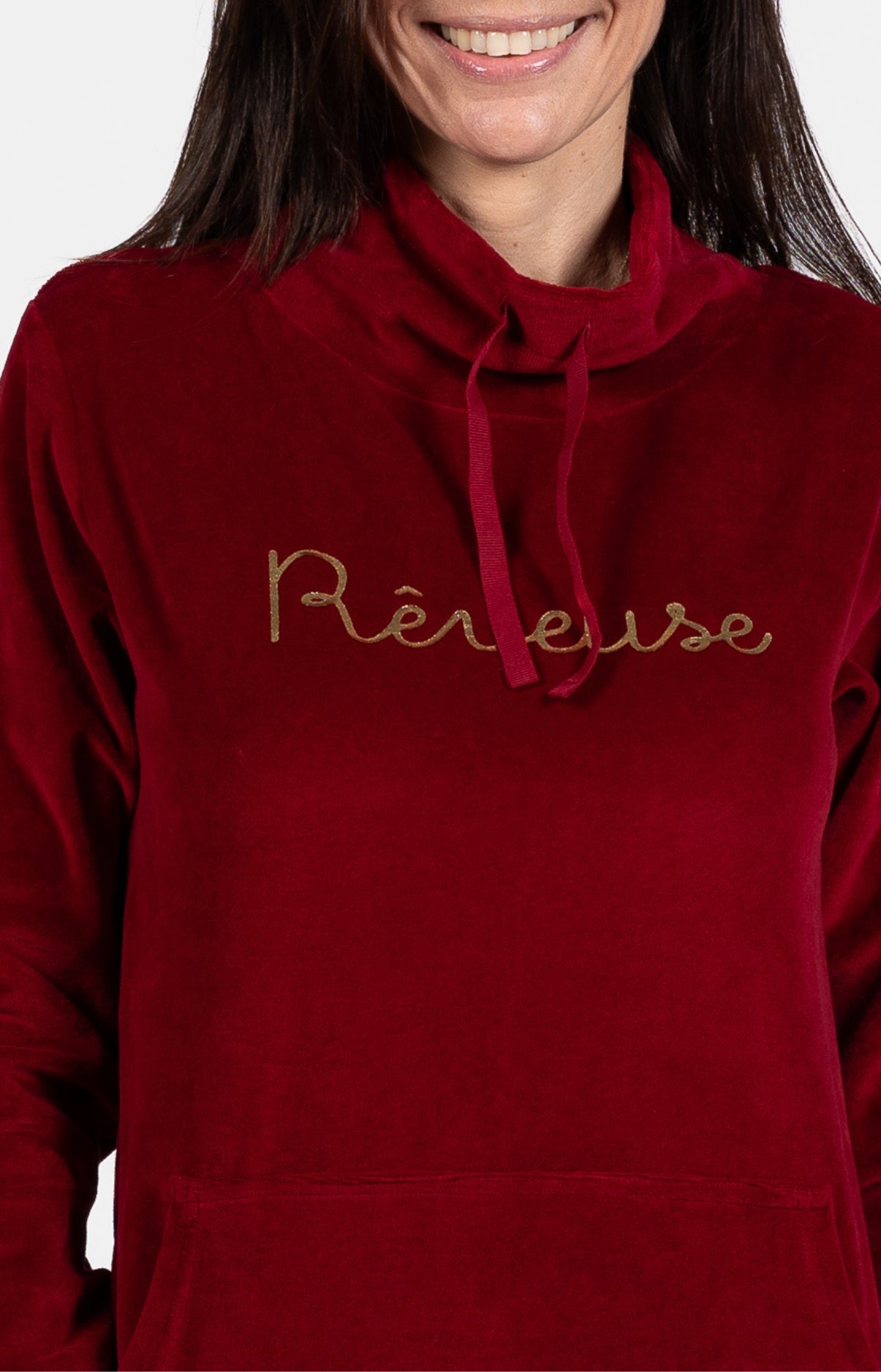 arthur-bob-r-veuse-pyjama-velours-rouge-femme image 2