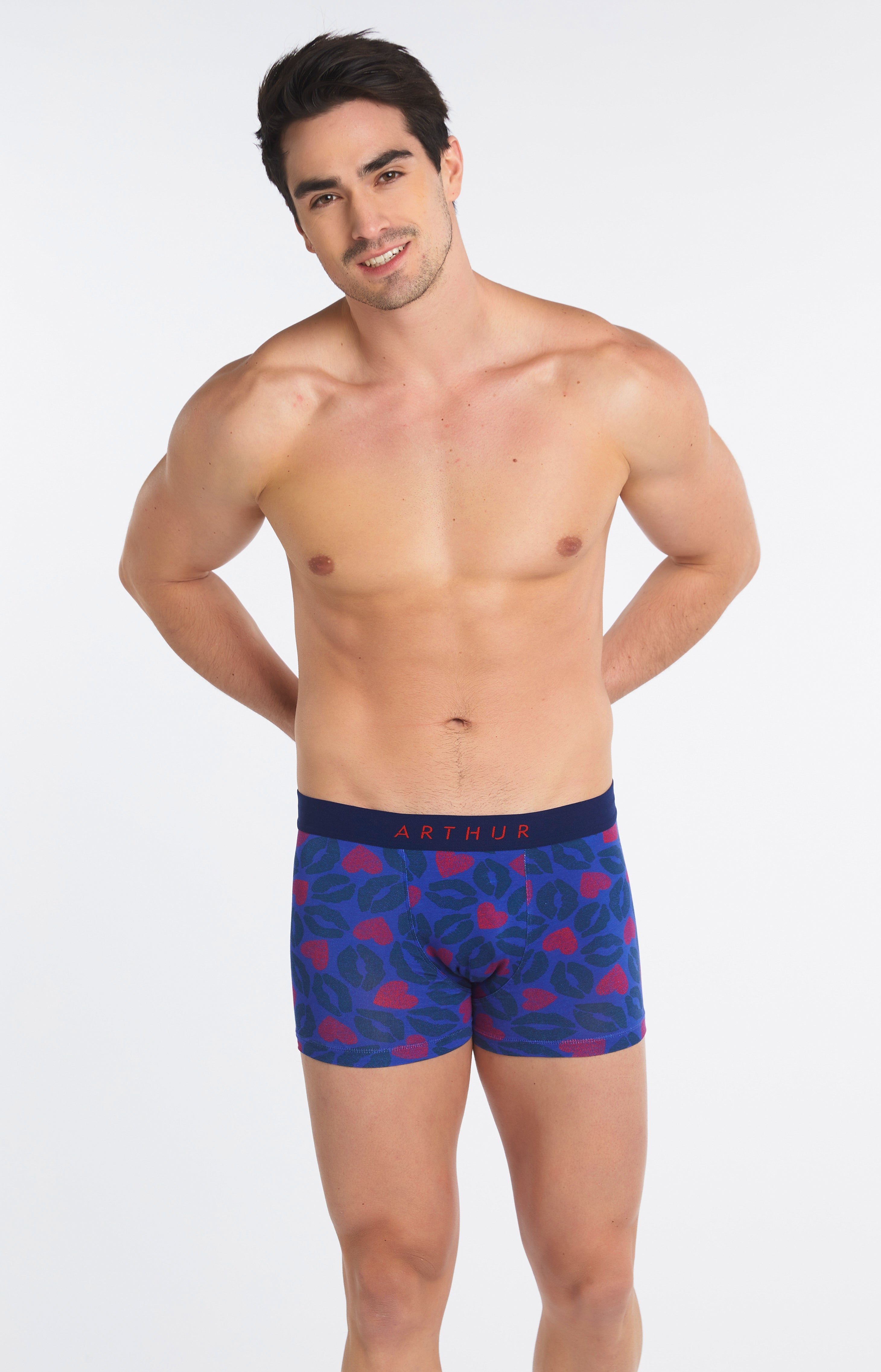 arthur-bob-bisous-boxer-homme-marine-coton-bio image 1