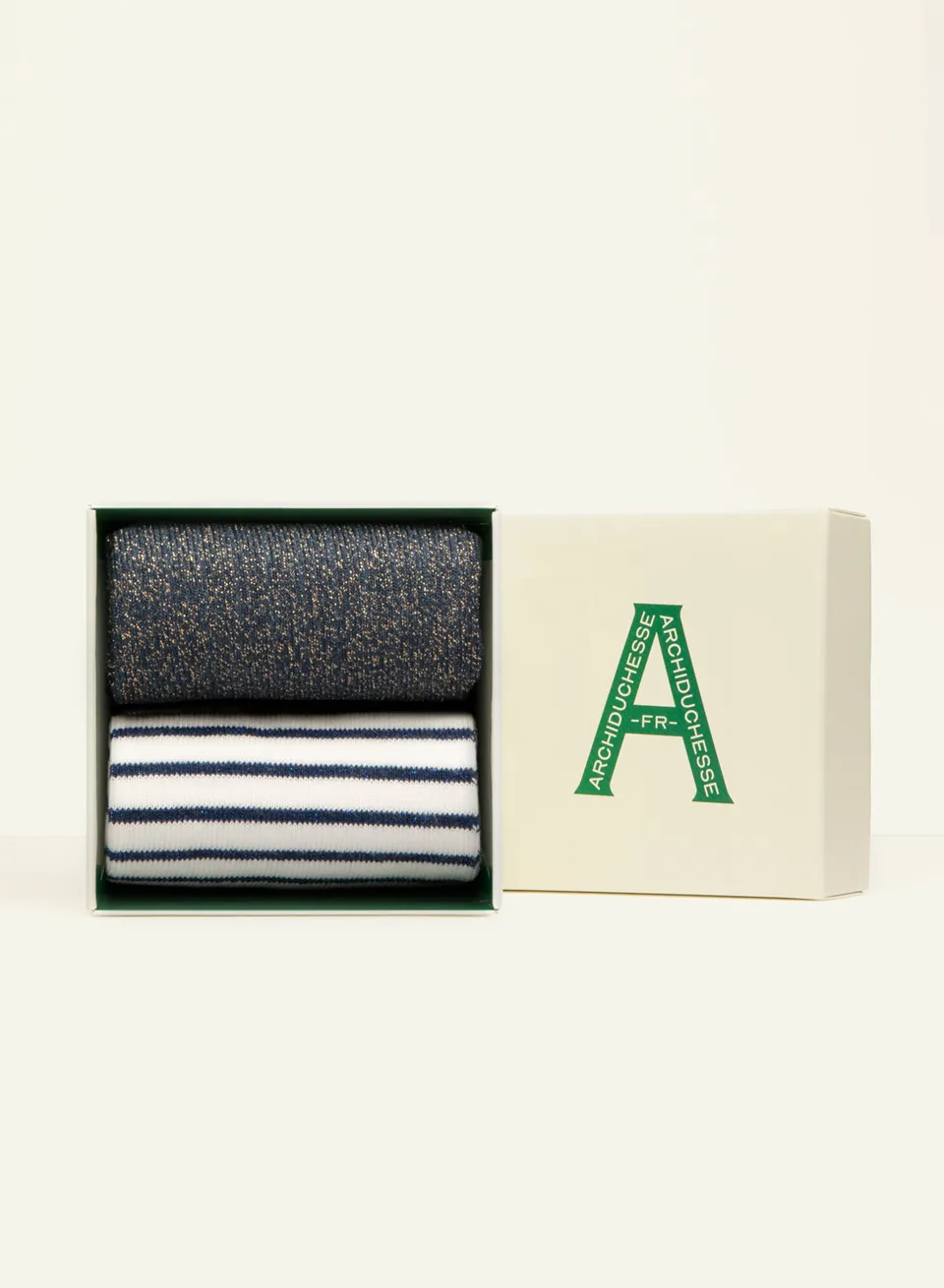 archiduchesse-paillet-e-duo-belle-le-chaussettes-bleu-coton-tu image 1