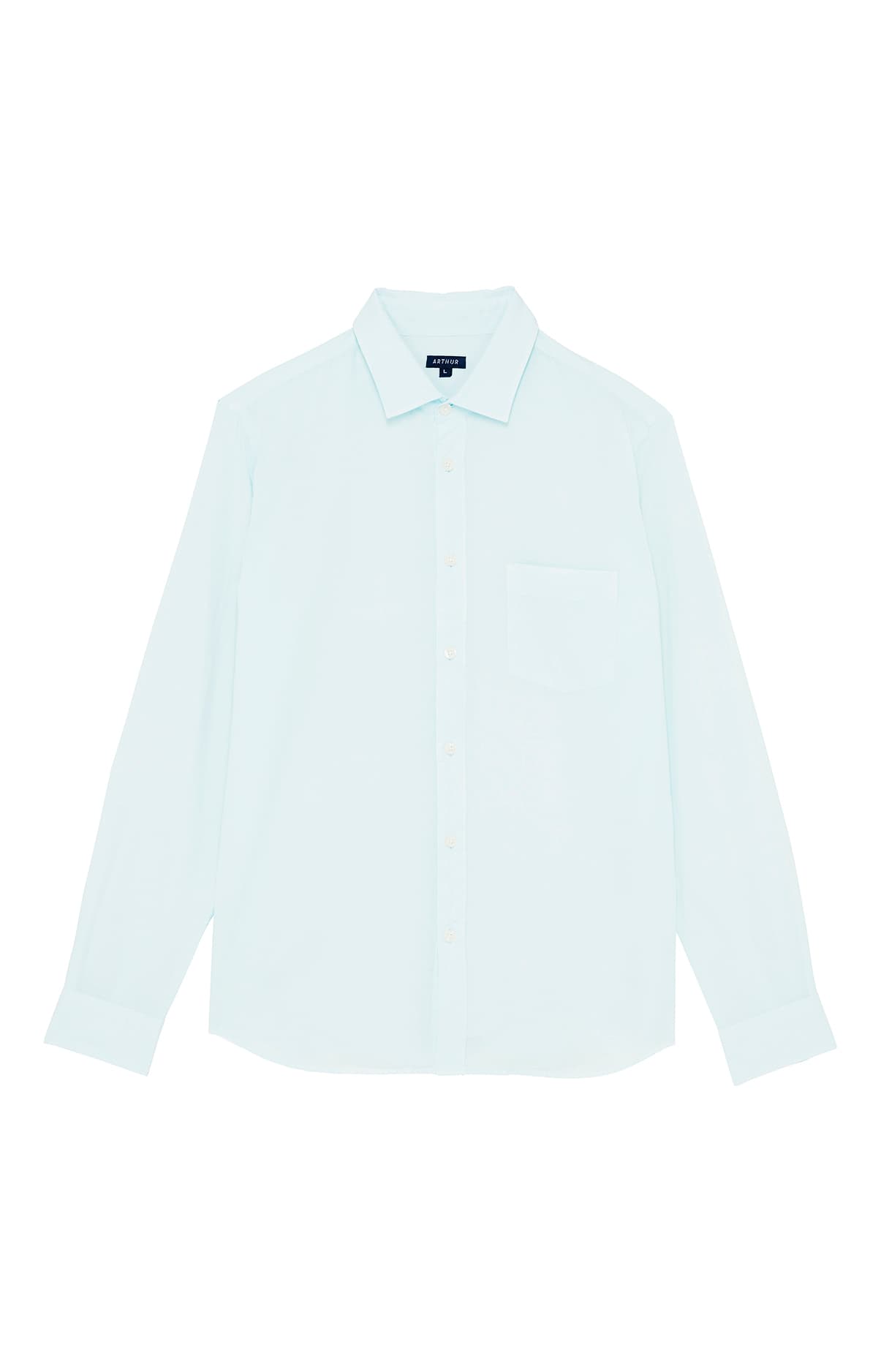 arthur-bob-voile-coton-chemise-homme-ciel-manches-longues image 3