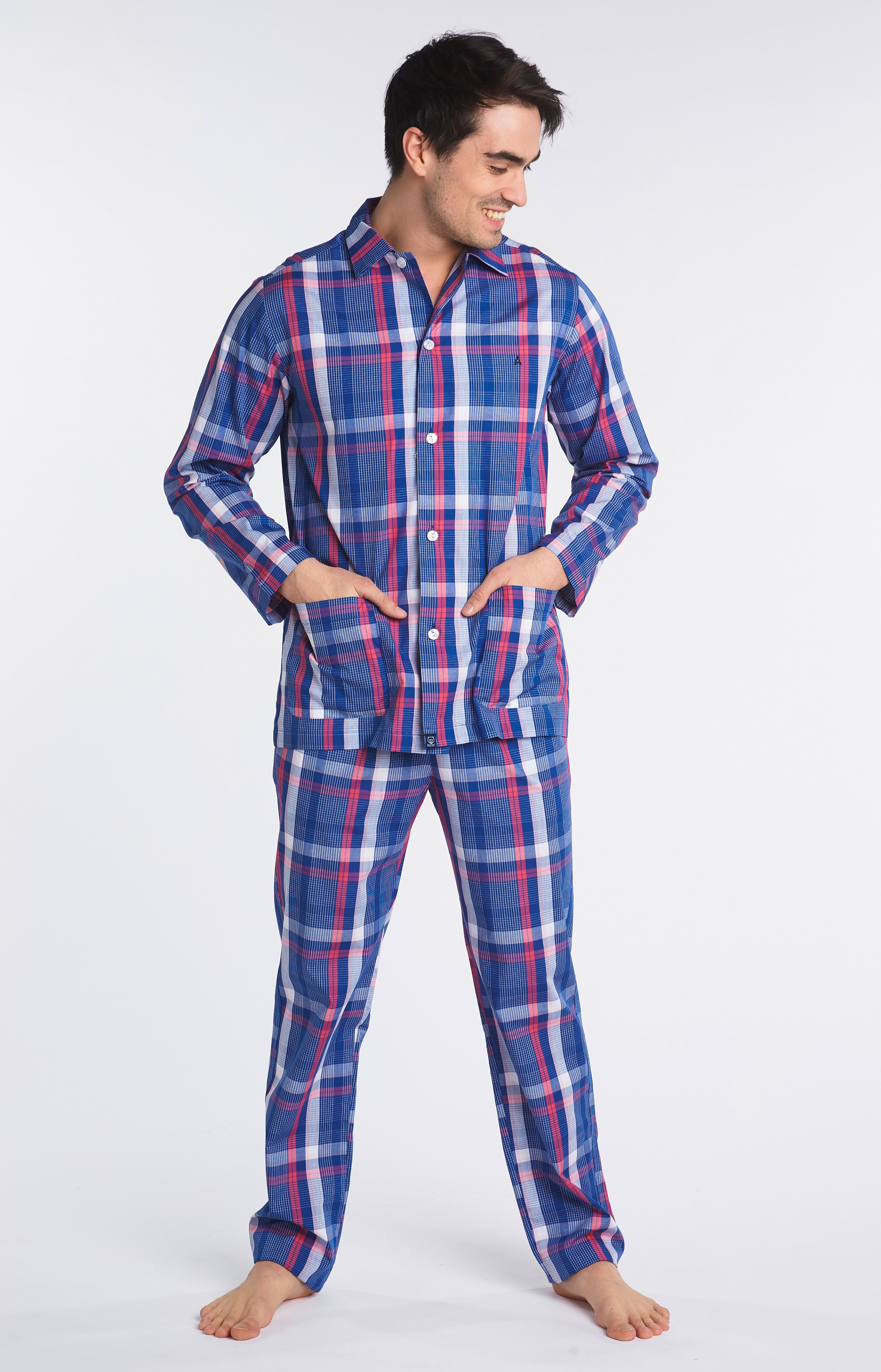 arthur-bob-op-ra-pyjama-long-homme-coton-bio-marine image 1