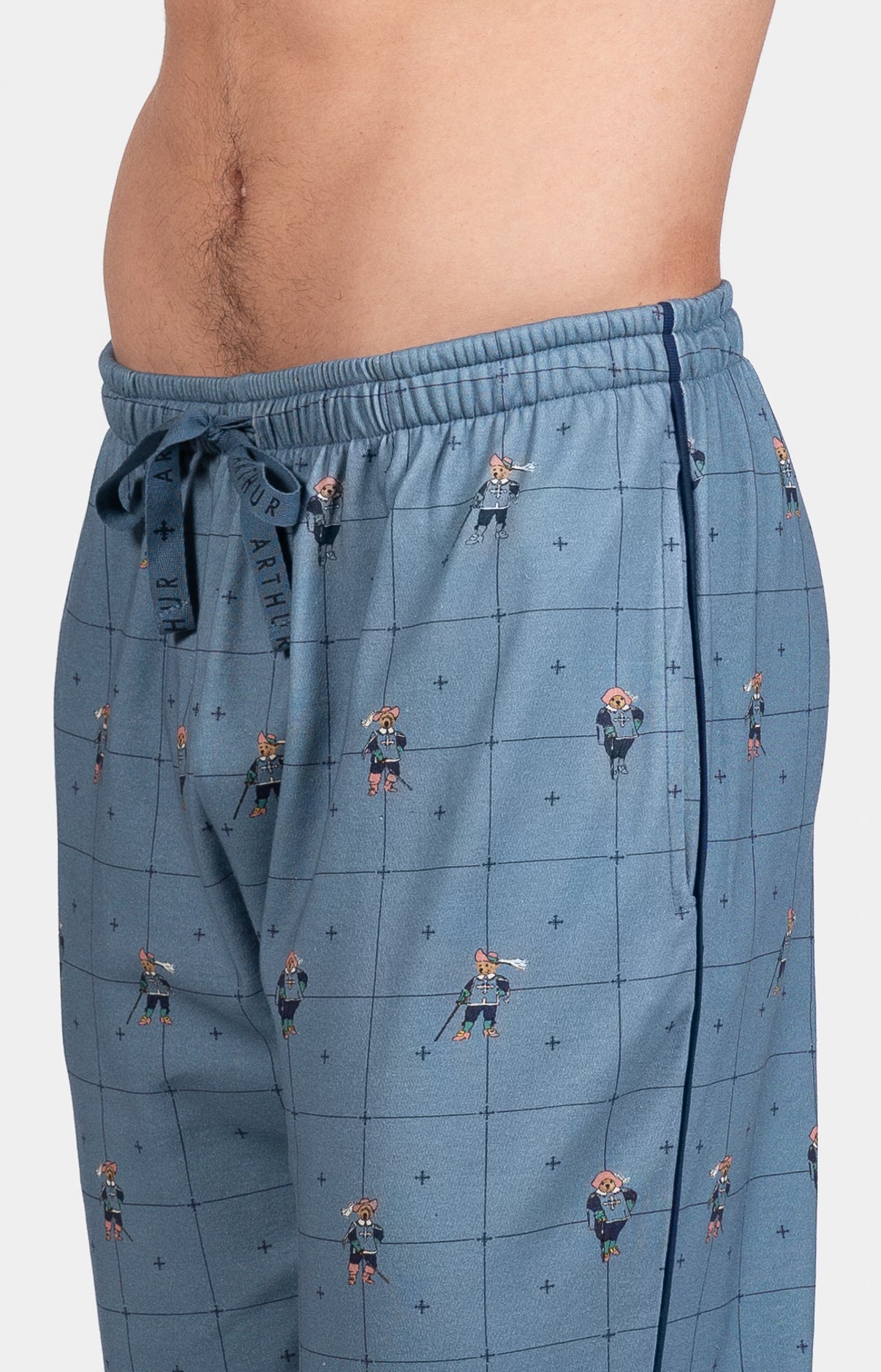 arthur-bob-pyjama-mou-r-squetaires-bleu-coton-bio-chaud image 4