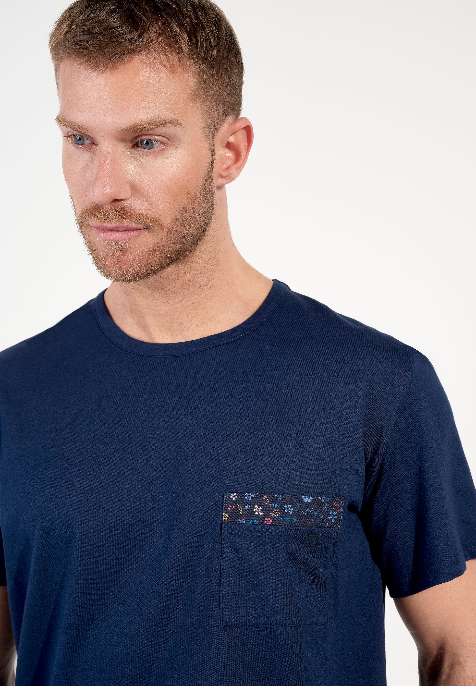 hom-broceliande-pyjama-court-homme-navy-print-coton image 4