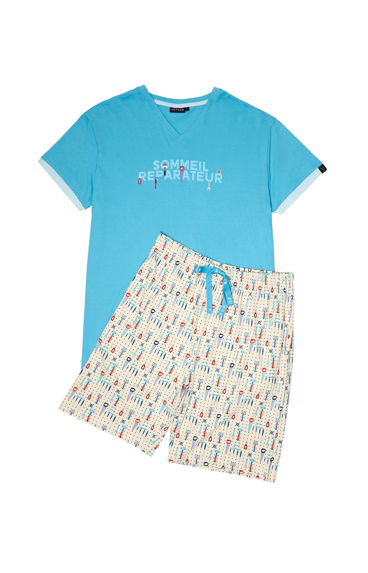arthur-bob-bricolage-pyjashort-homme-sable-coton-bio image 3