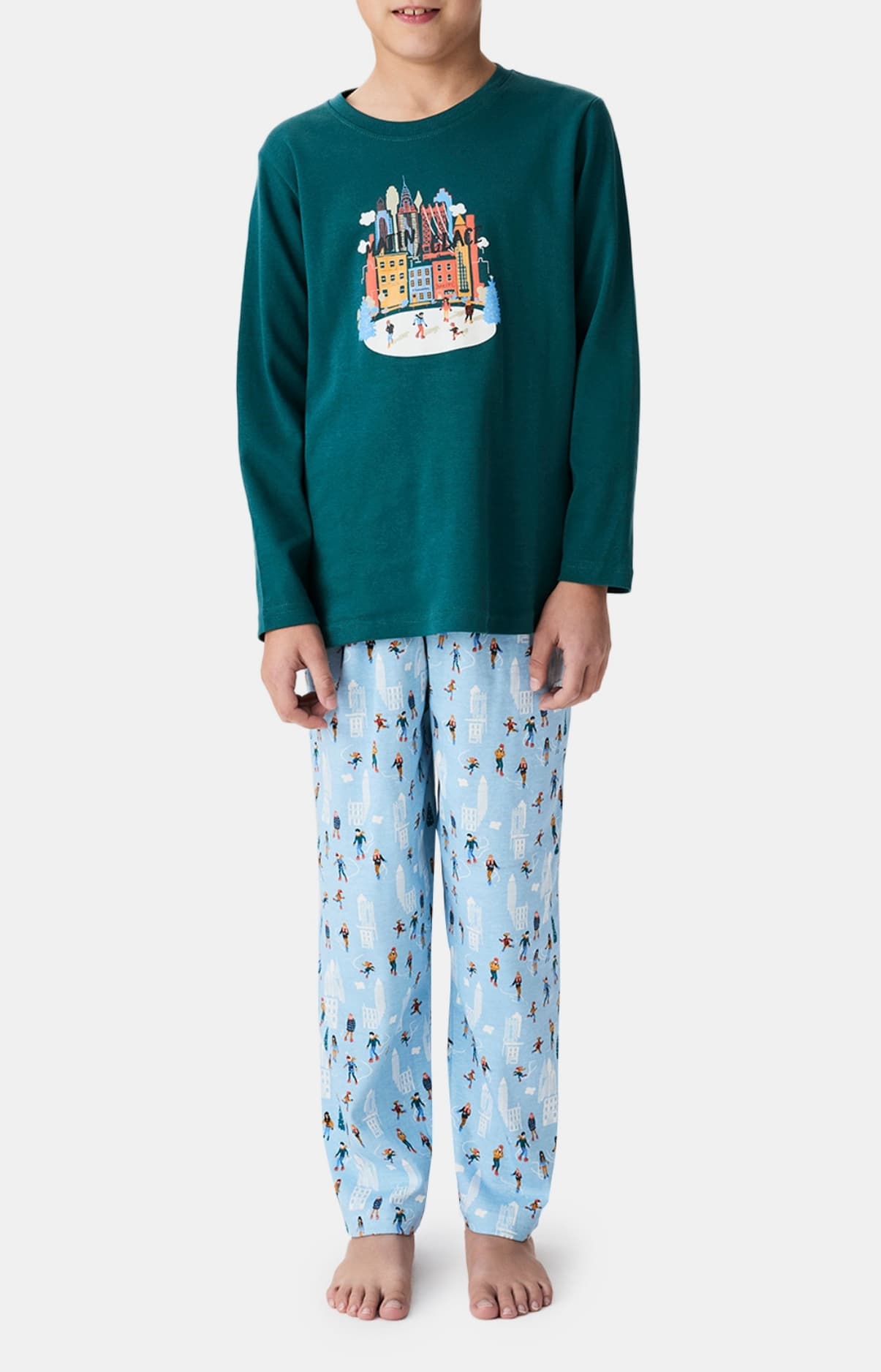 arthur-matin-glace-pyjama-enfant-coton-ciel-manches-longues image 1