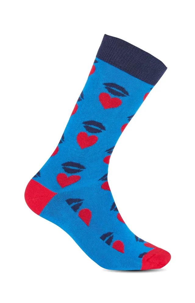 arthur-bob-bisous-chaussettes-courtes-coton-bleu image 1