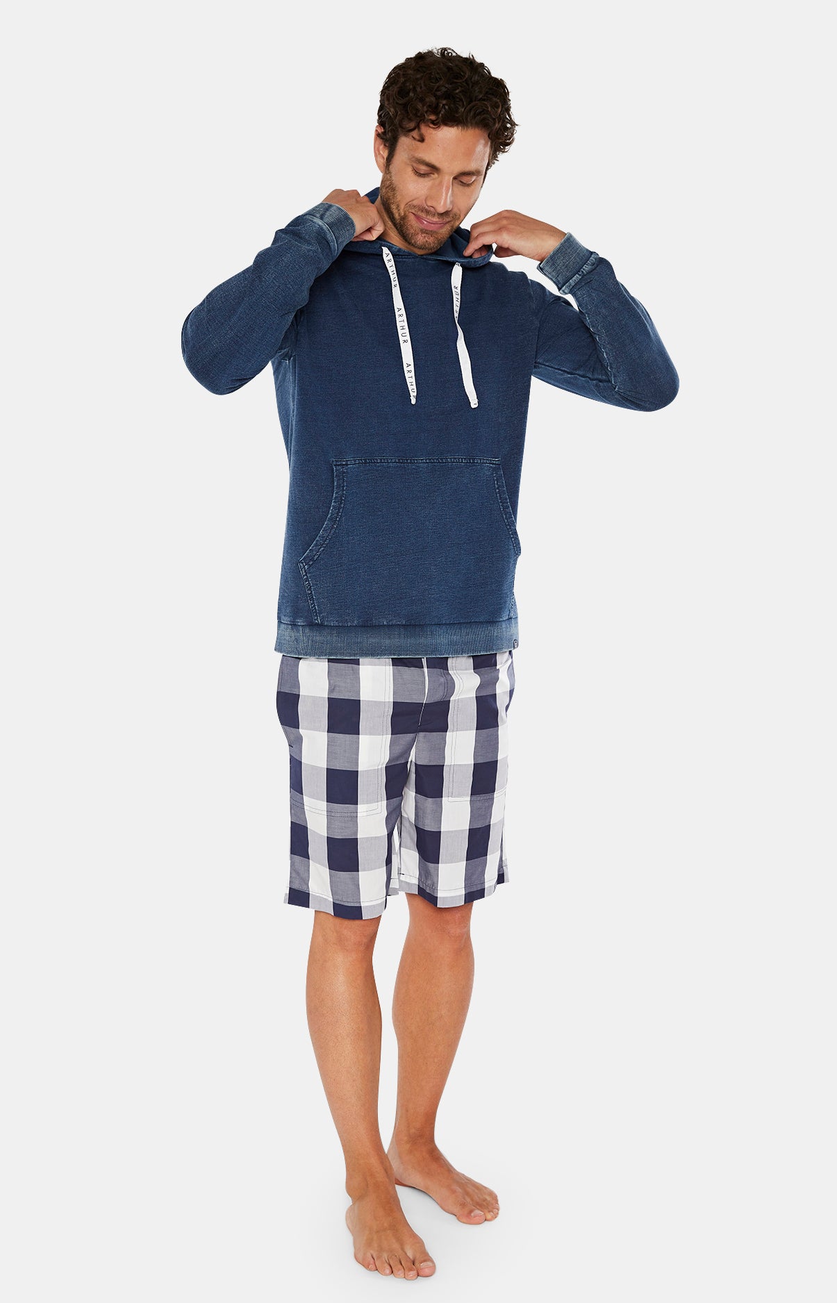 arthur-bob-big-vichy-short-pyjama-marine-carreaux-coton image 2