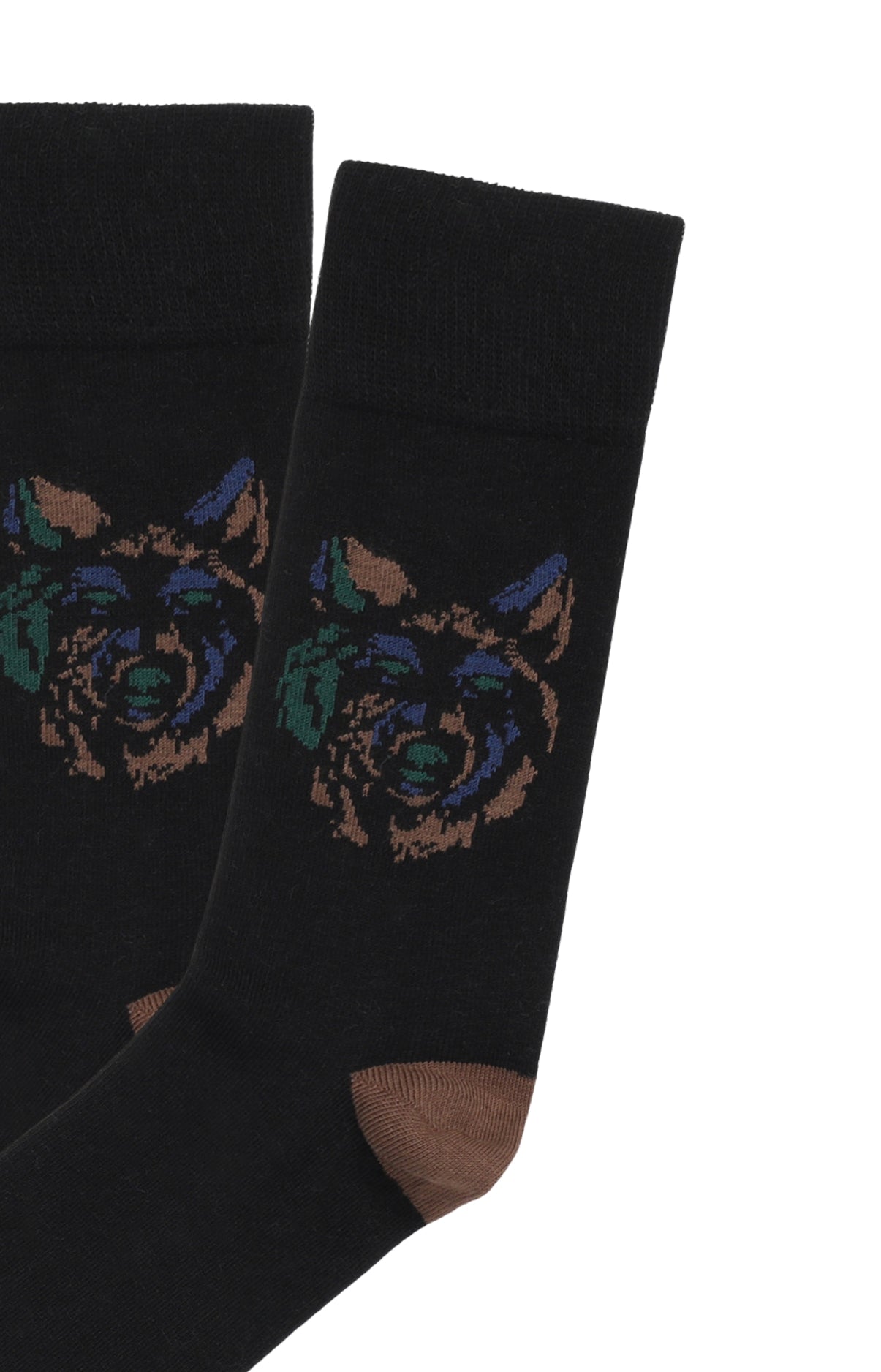 arthur-bob-chaussettes-loup-homme-39-45-coton-noir image 2