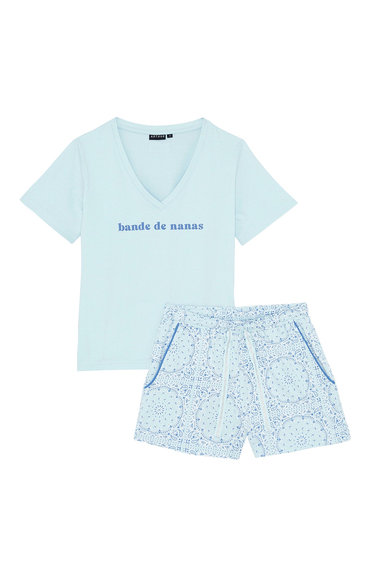 arthur-bob-bandana-pyjashort-ciel-coton-bio image 3