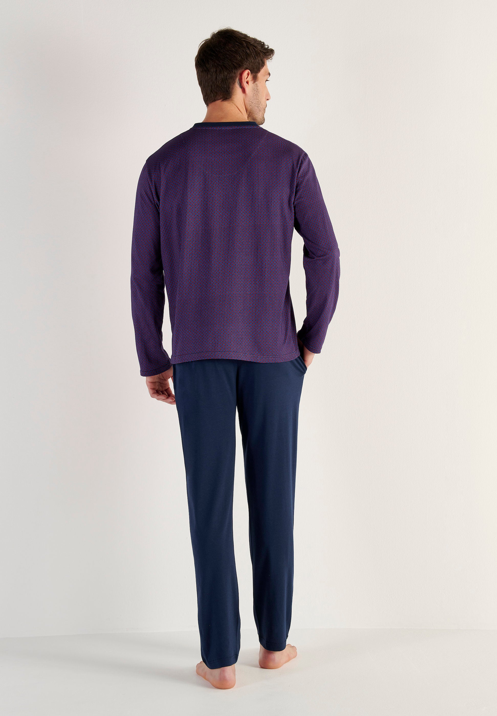 hom-fats-pyjama-long-navy-print-coton-modal image 6